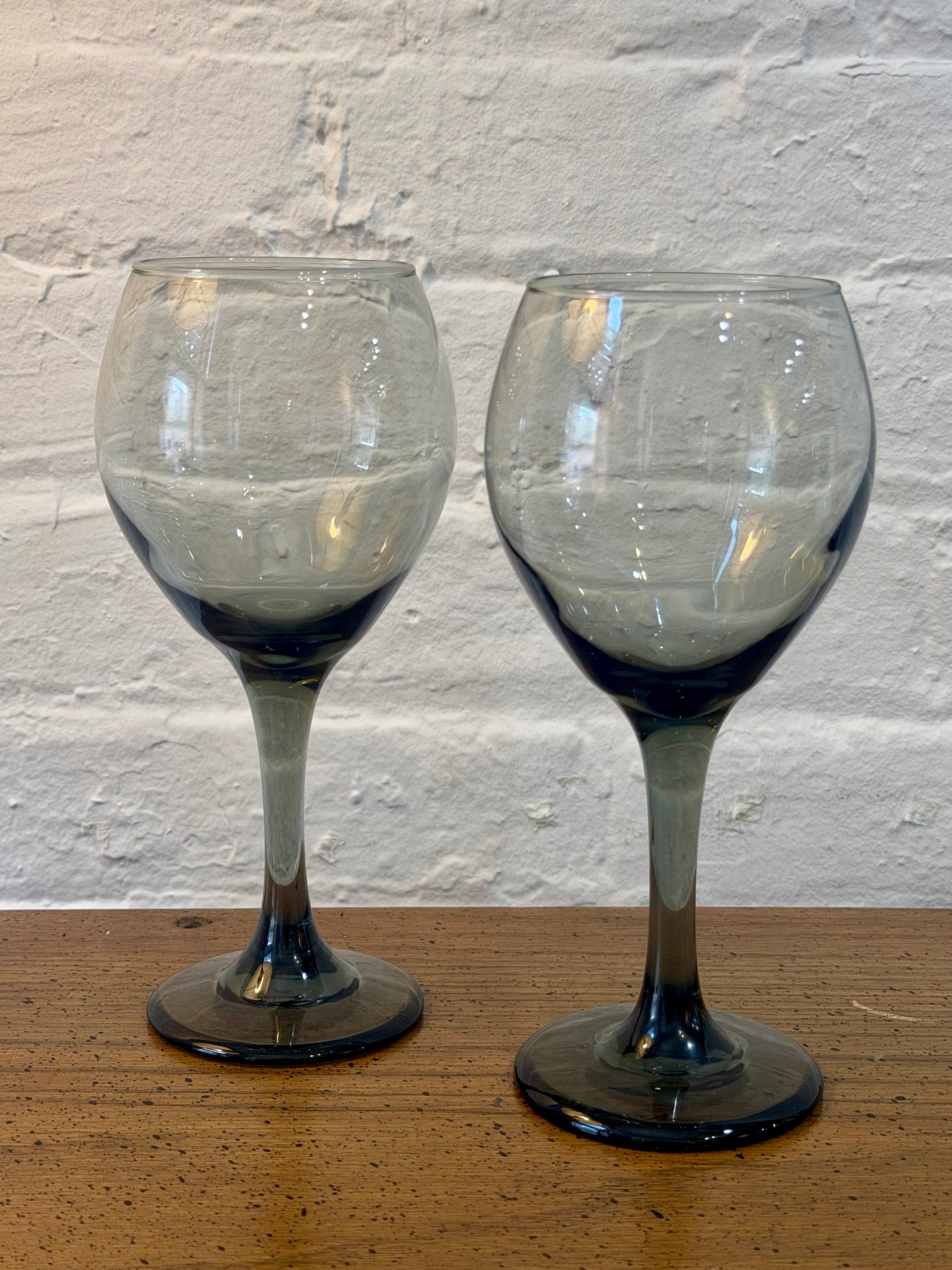 Smoke Gray Wine Goblets