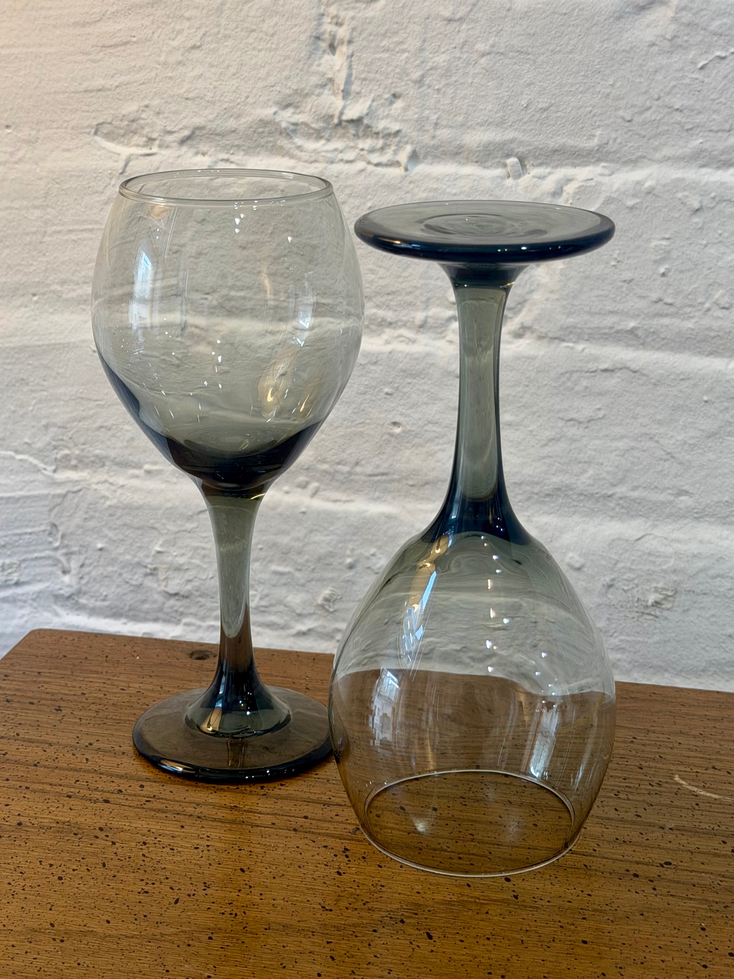Smoke Gray Wine Goblets