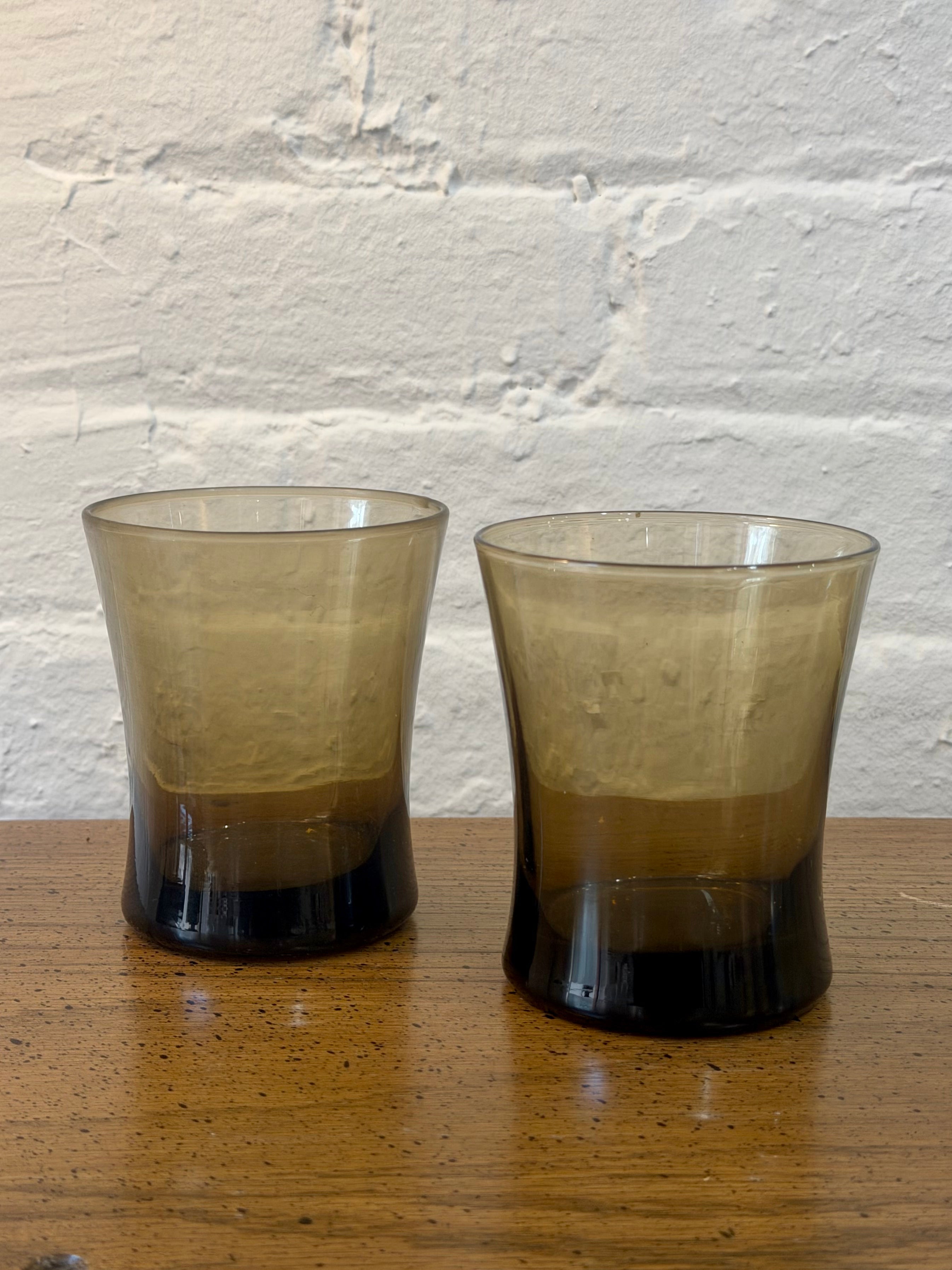 Smoke Brown Flared Tumbler Glasses