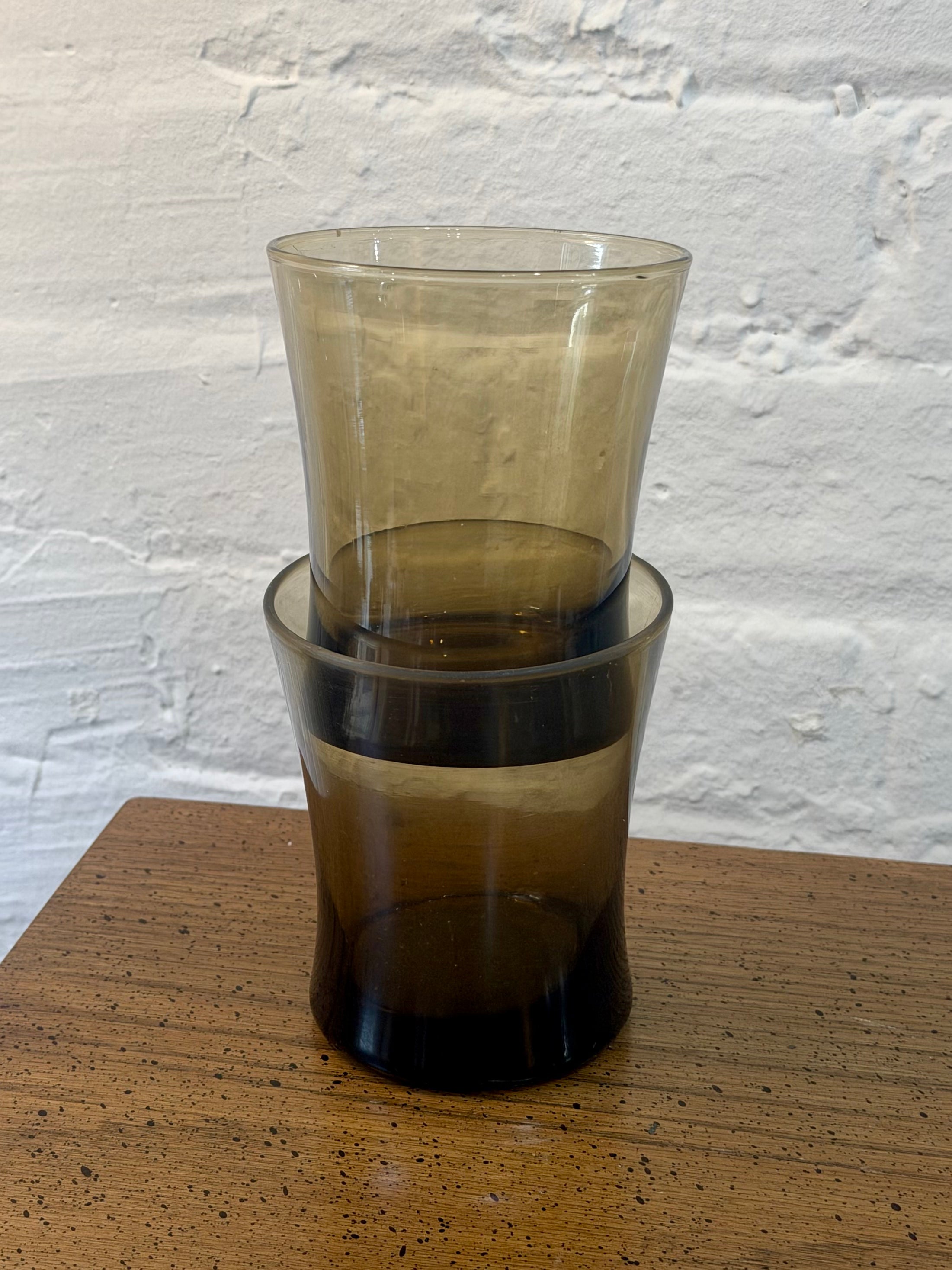 Smoke Brown Flared Tumbler Glasses