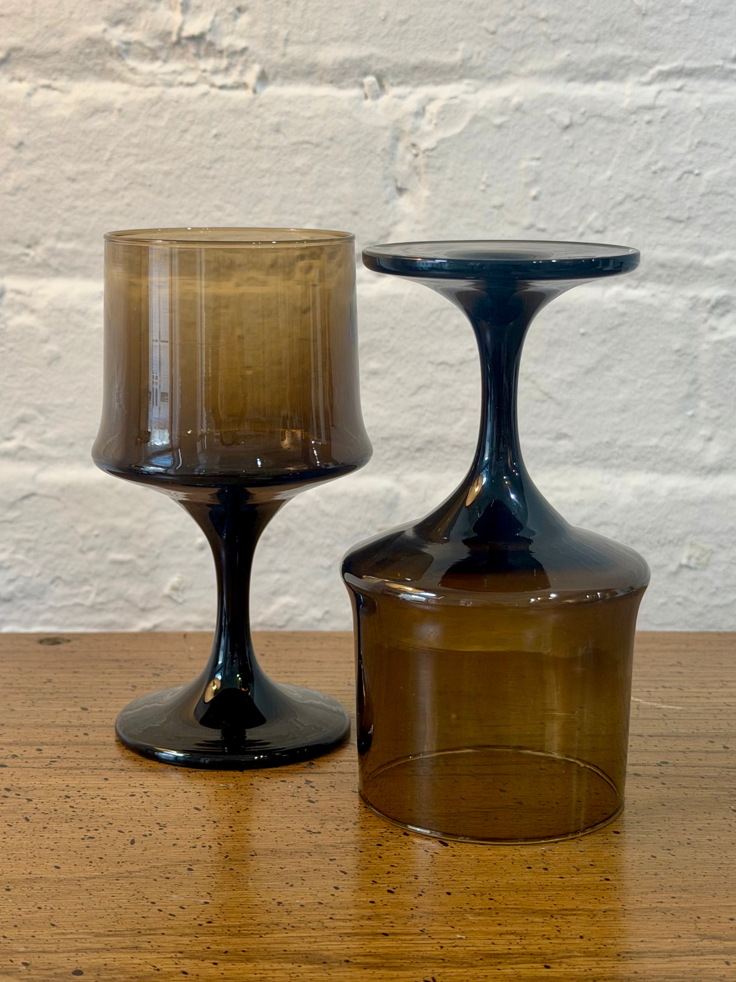 Tawny Fluted Wine Glasses