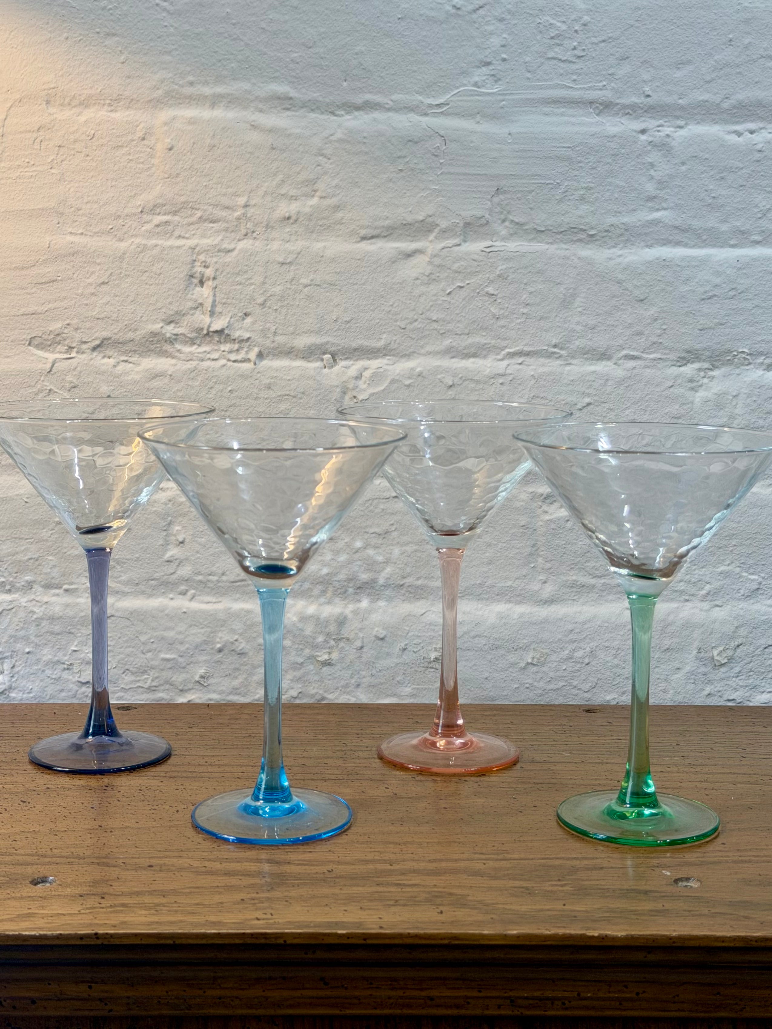 Multicolored Martini Glasses