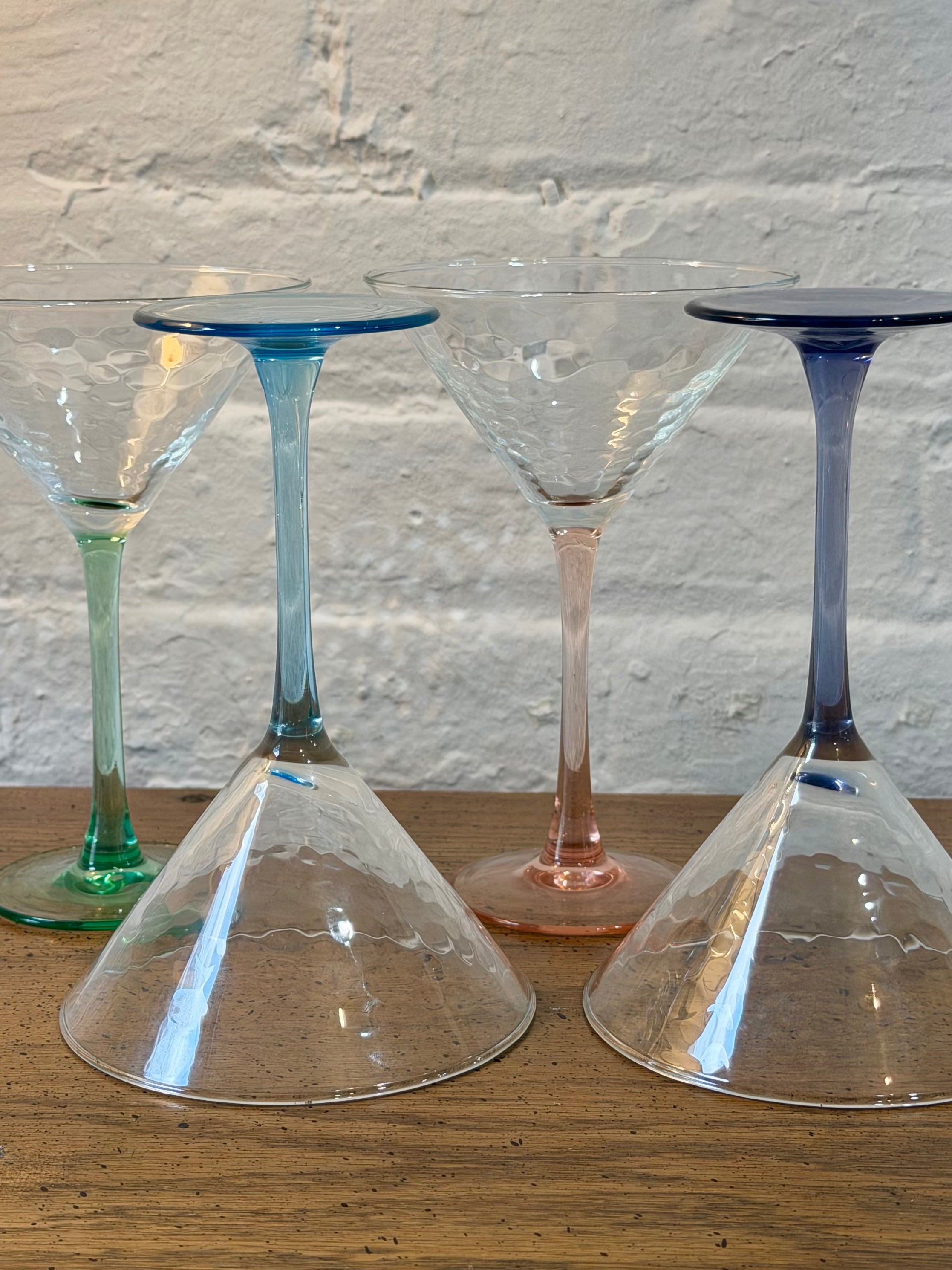 Multicolored Martini Glasses