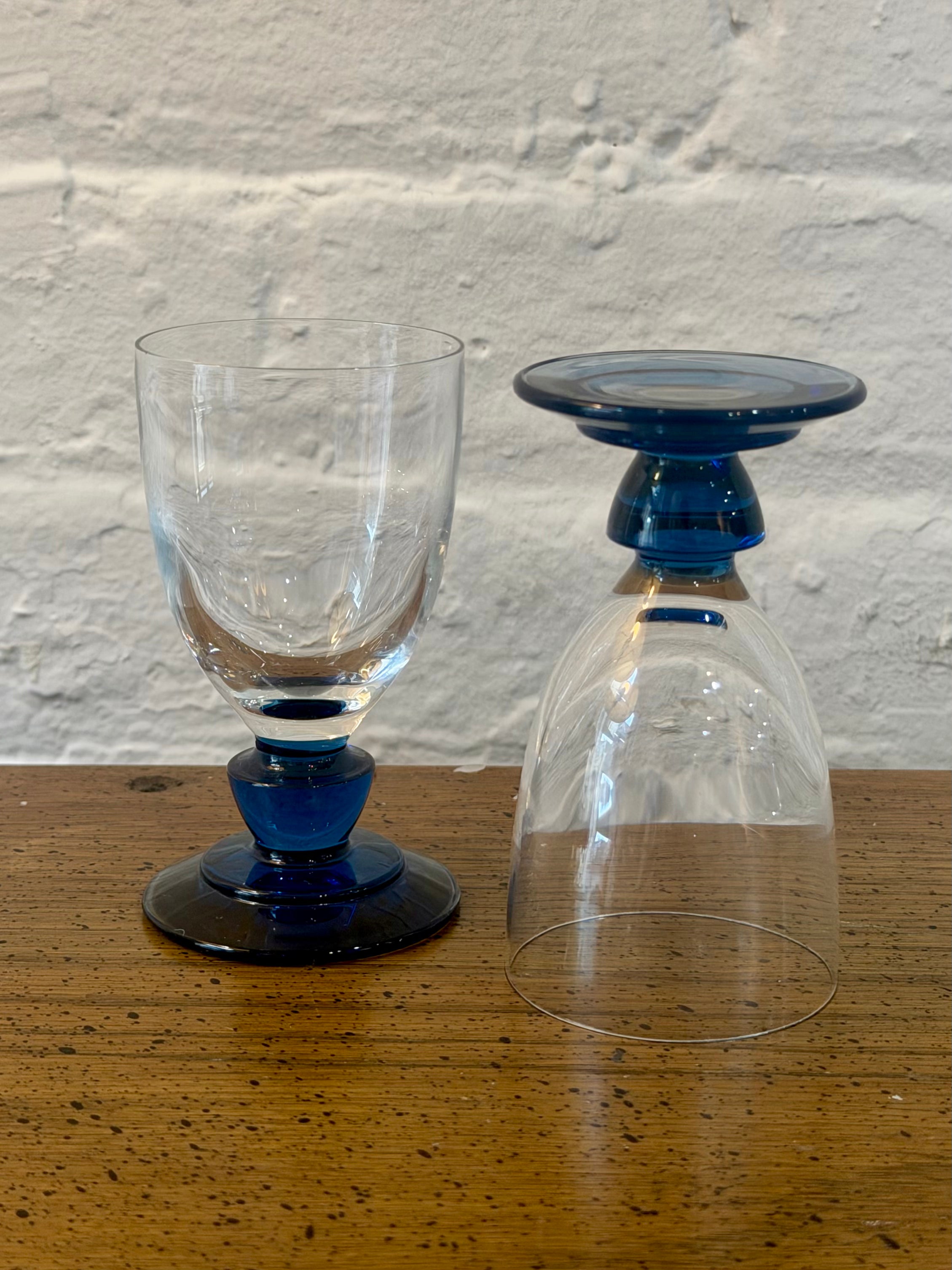 Blue Stemmed Cordial Glasses