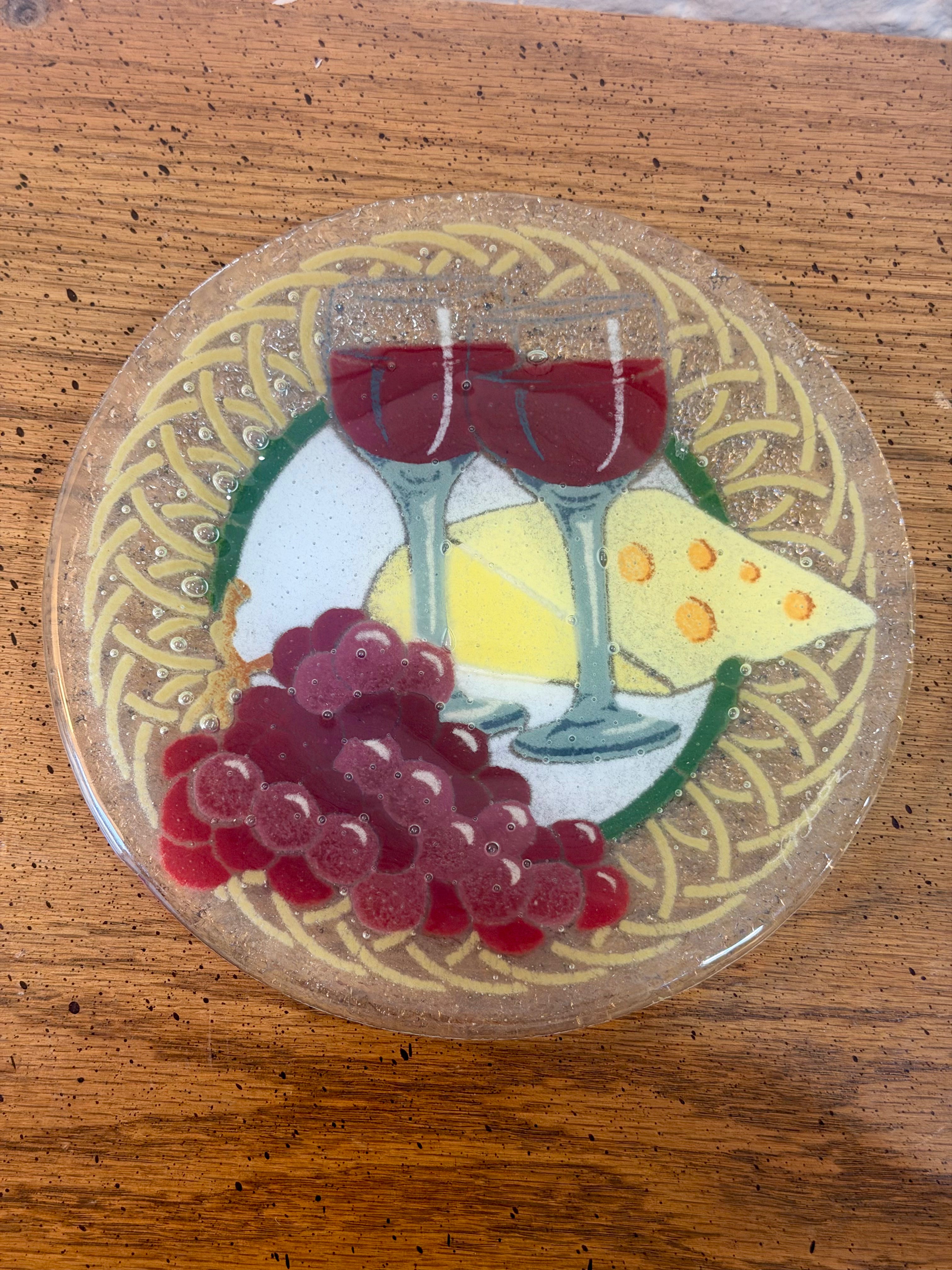 Fused Art Glass Cheese Plate
