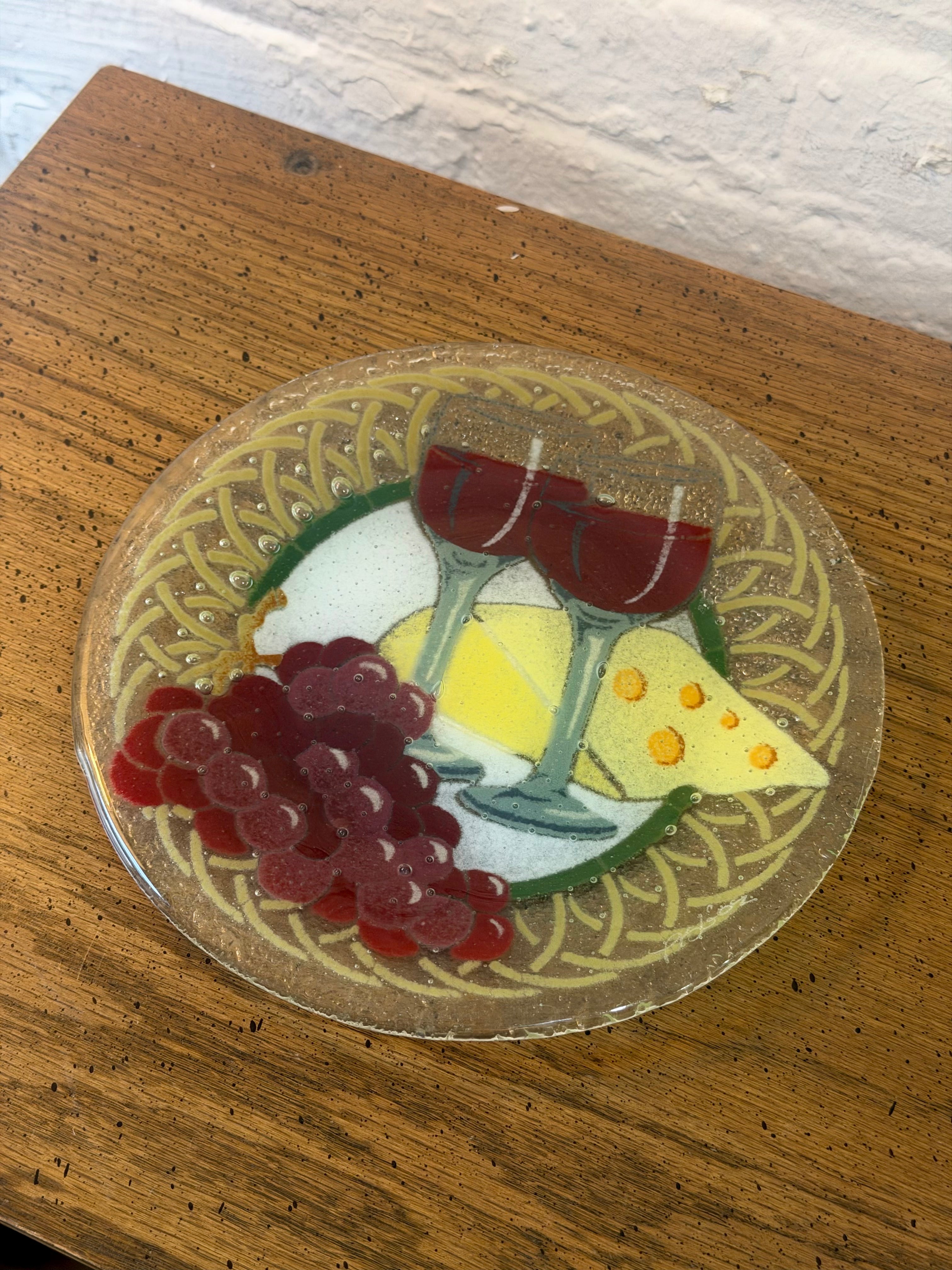 Fused Art Glass Cheese Plate