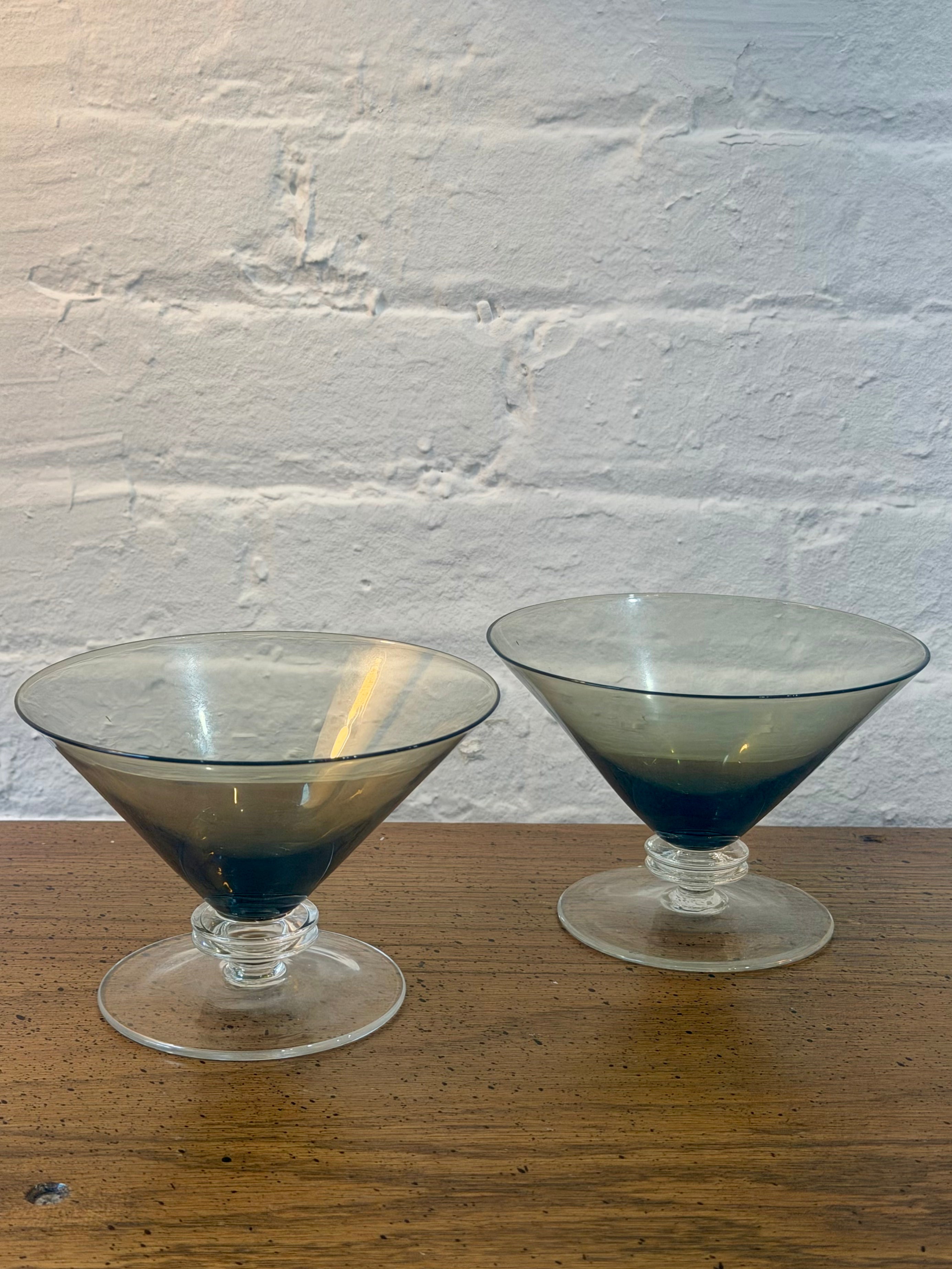 Charcoal Footed Stem Cocktail Glasses