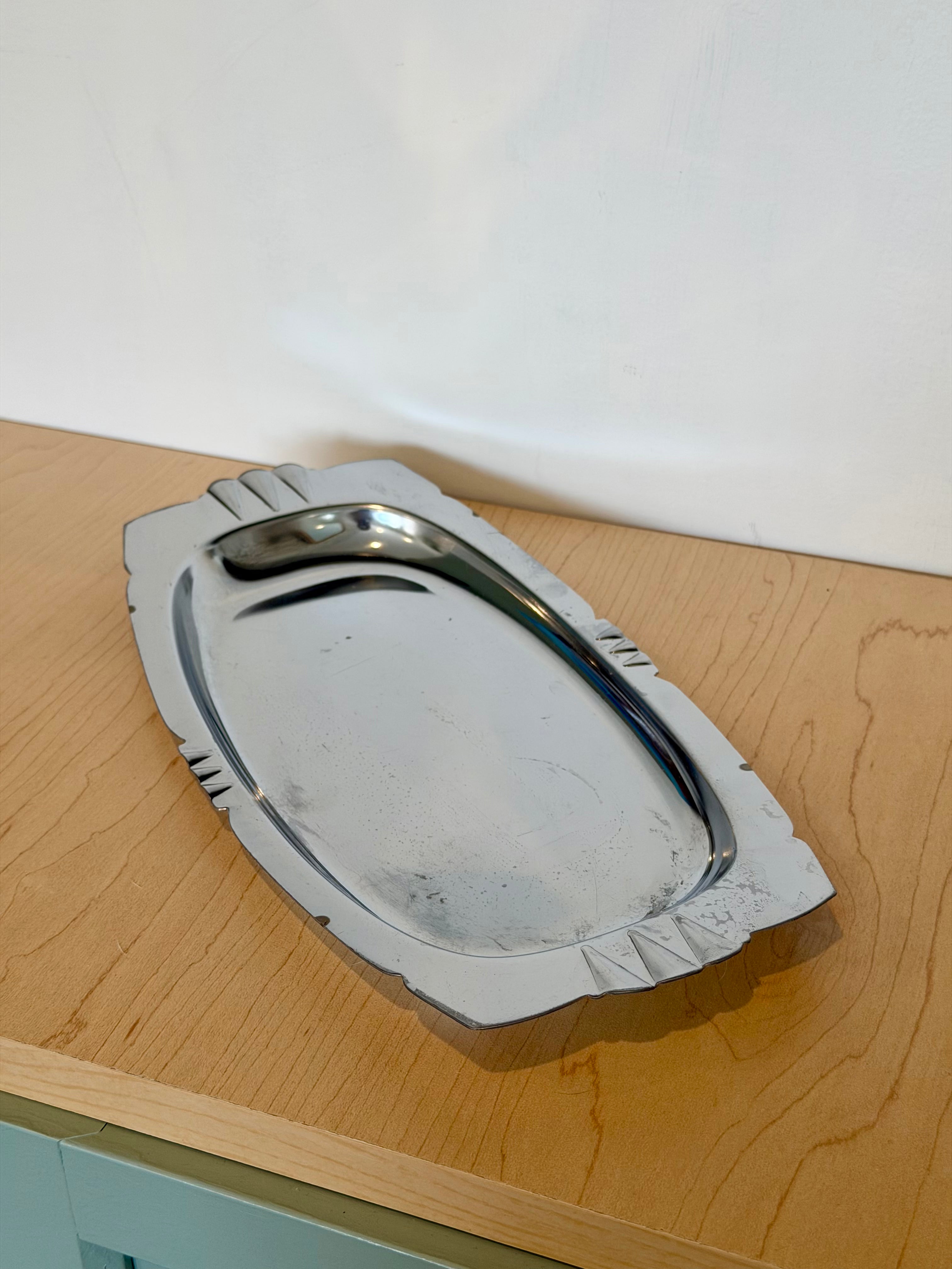 Mid Century Chrome Serving Tray