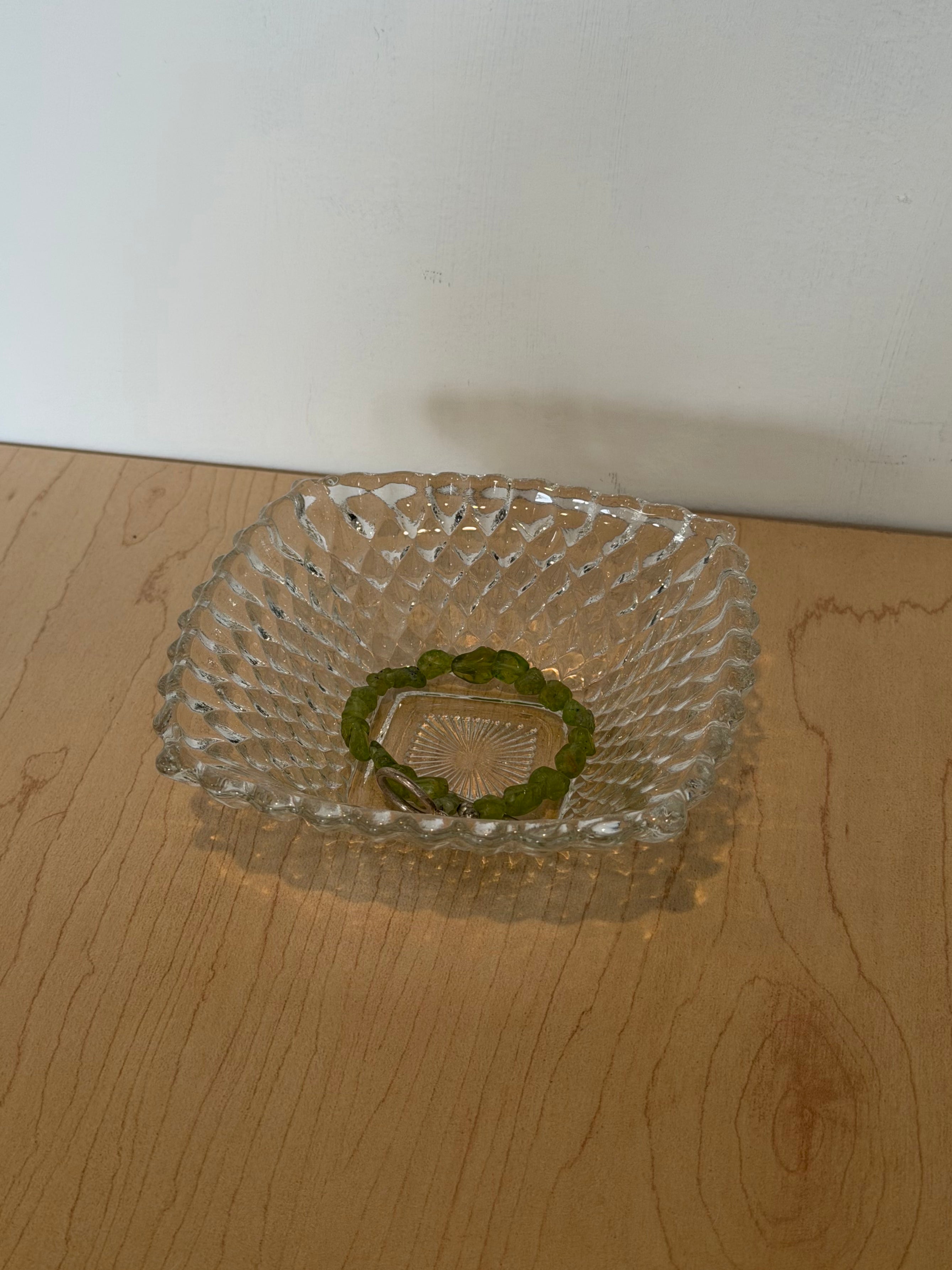 Indiana Glass Square Etched Candy Dish
