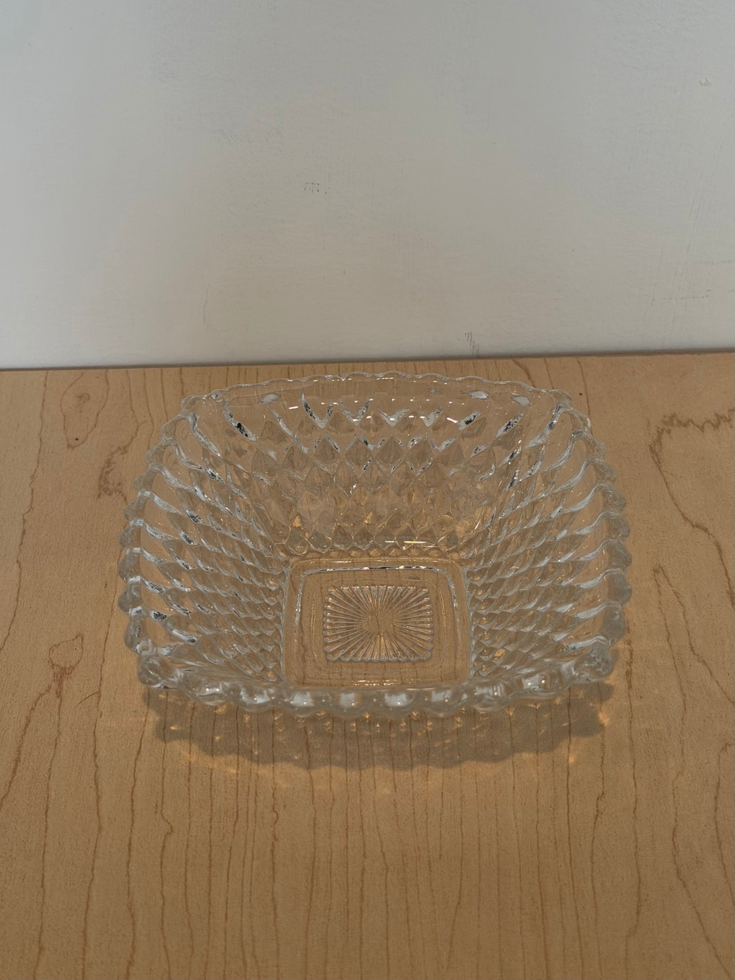 Indiana Glass Square Etched Candy Dish