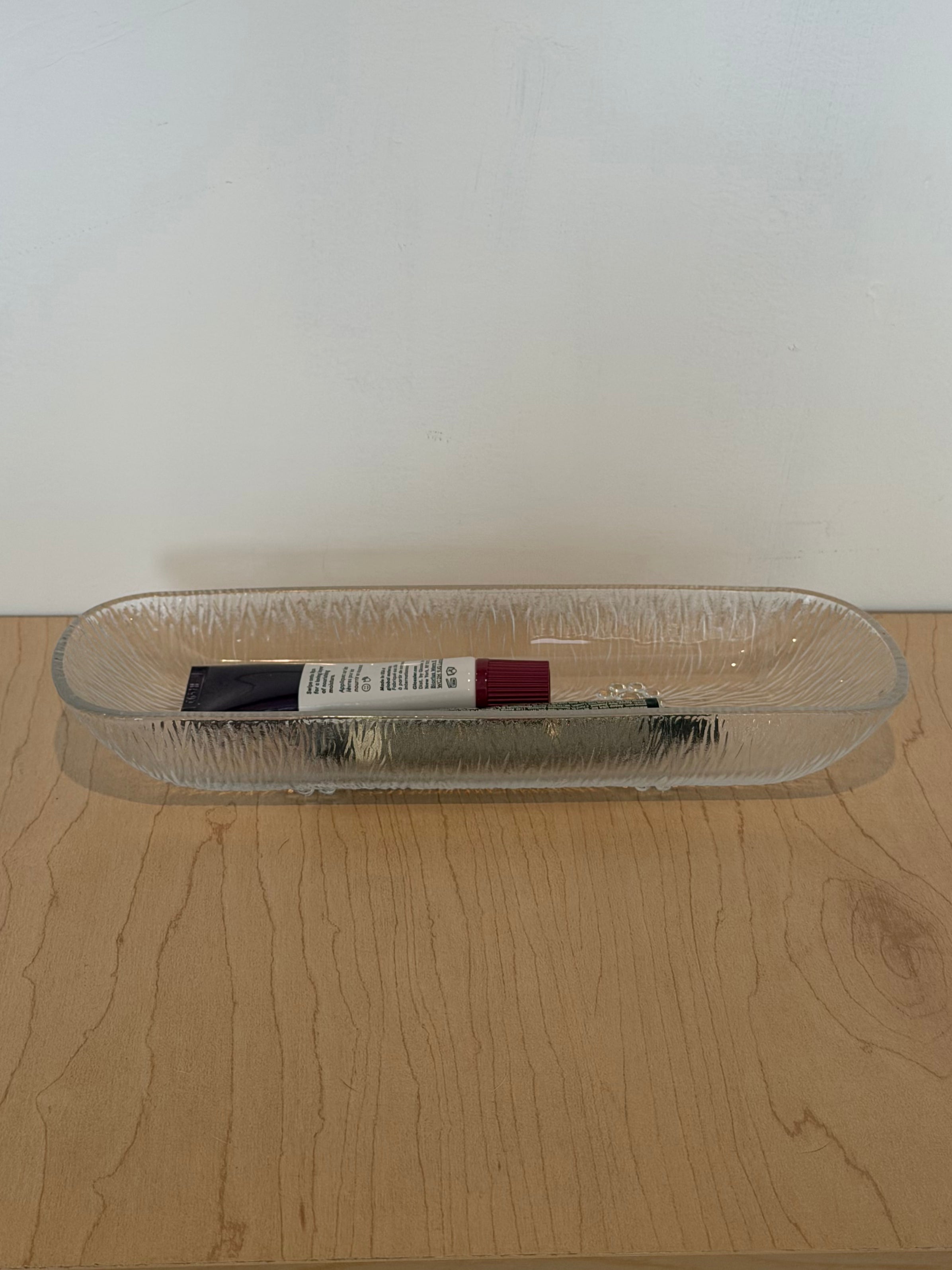 Pressed Glass Floral Etched Serving Dish