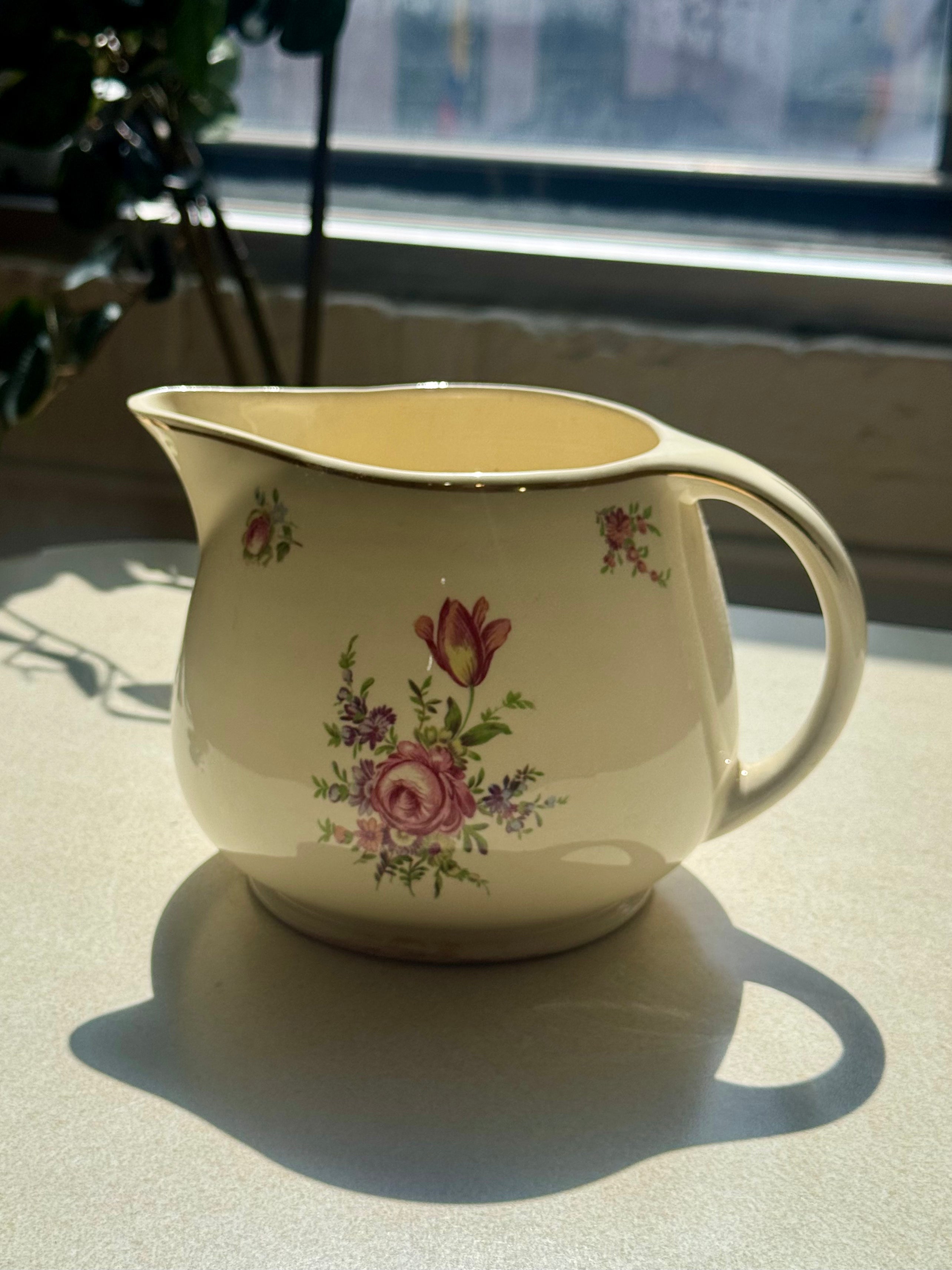 Vintage Ceramic Floral Pitcher