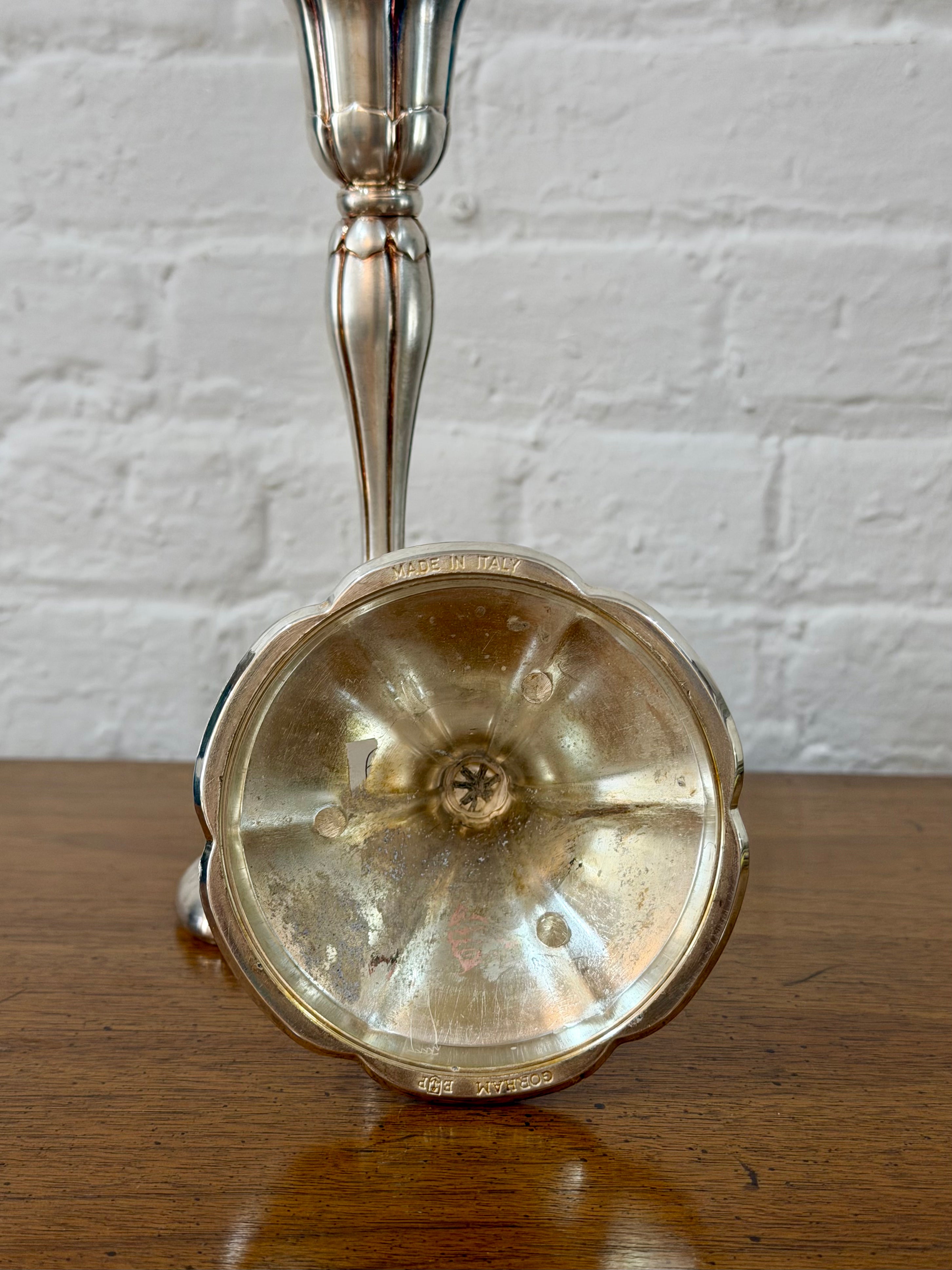 Pair of Weighted Silver Candlestick Holders