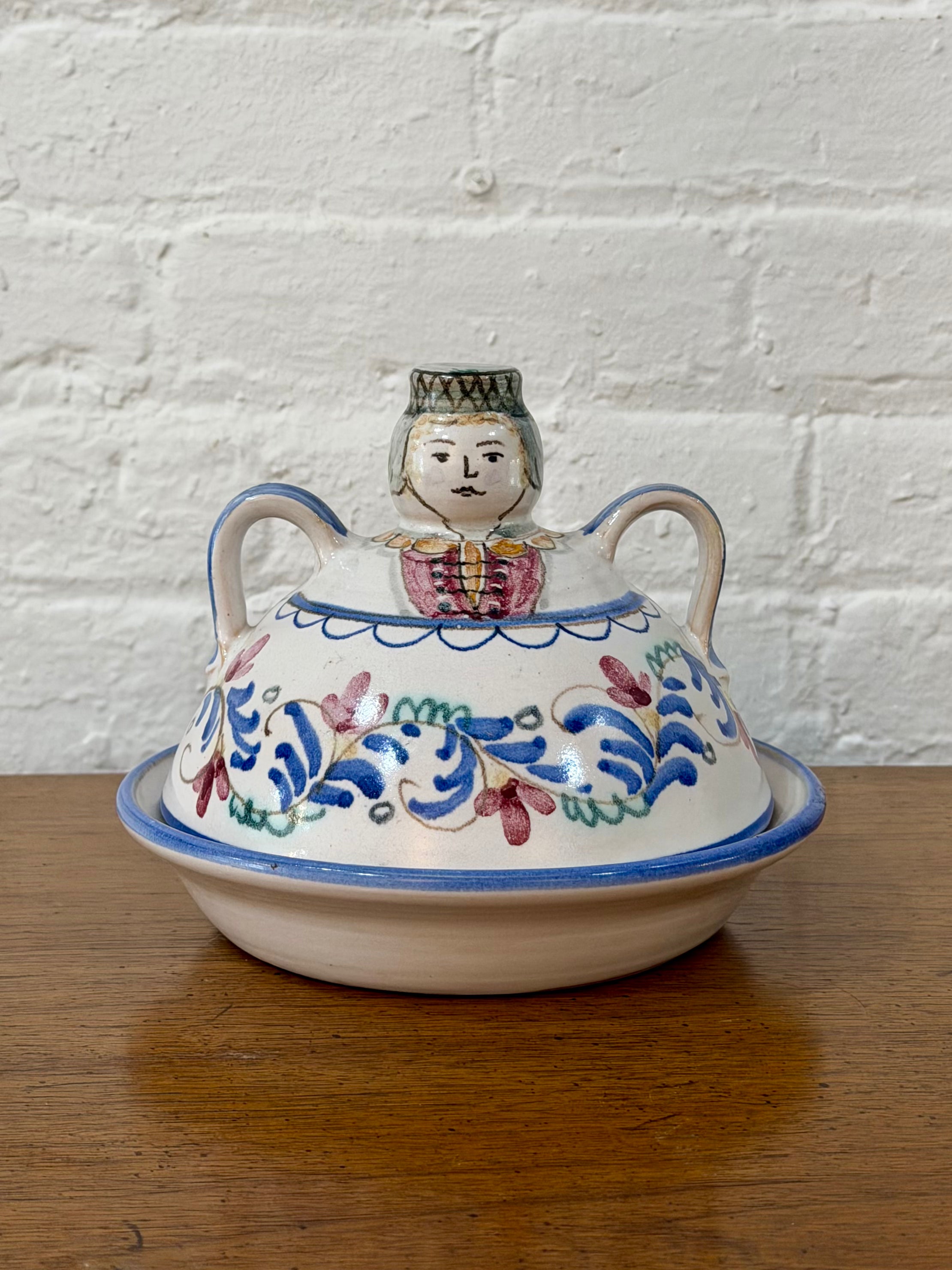 Hand Painted Ceramic Covered Dish