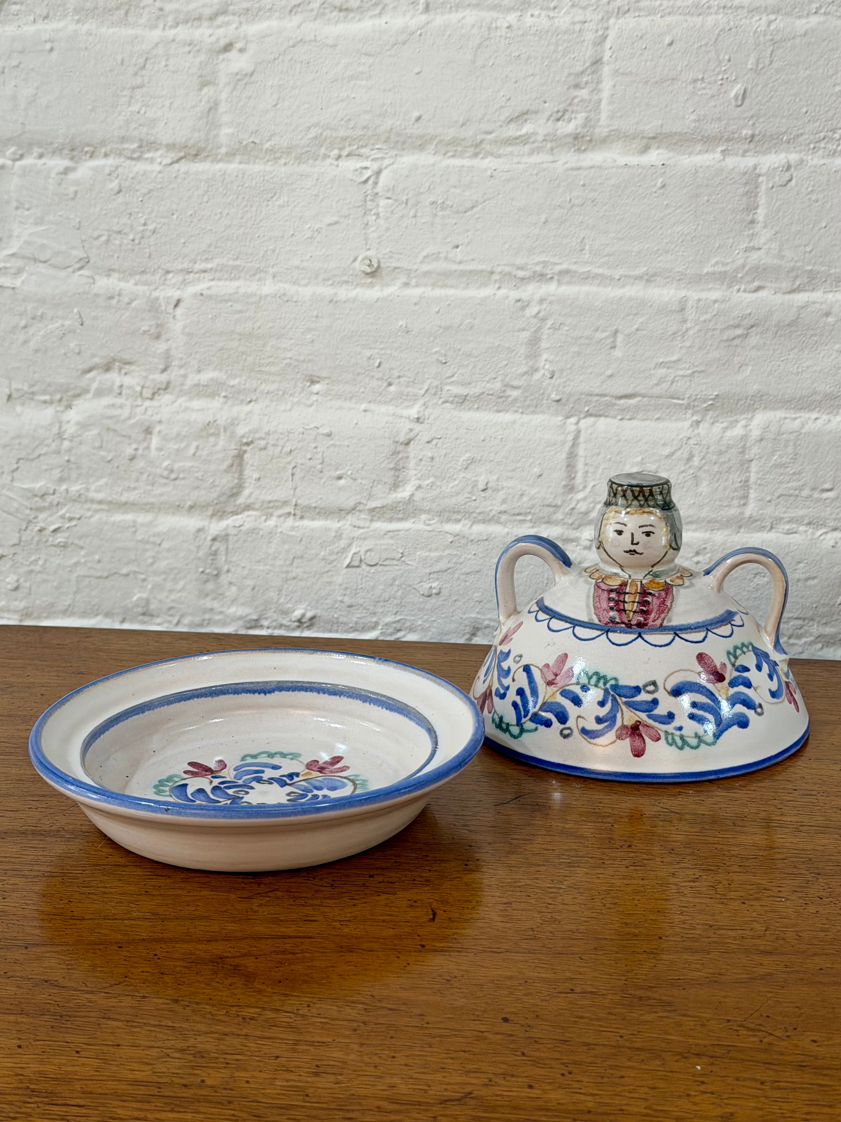 Hand Painted Ceramic Covered Dish