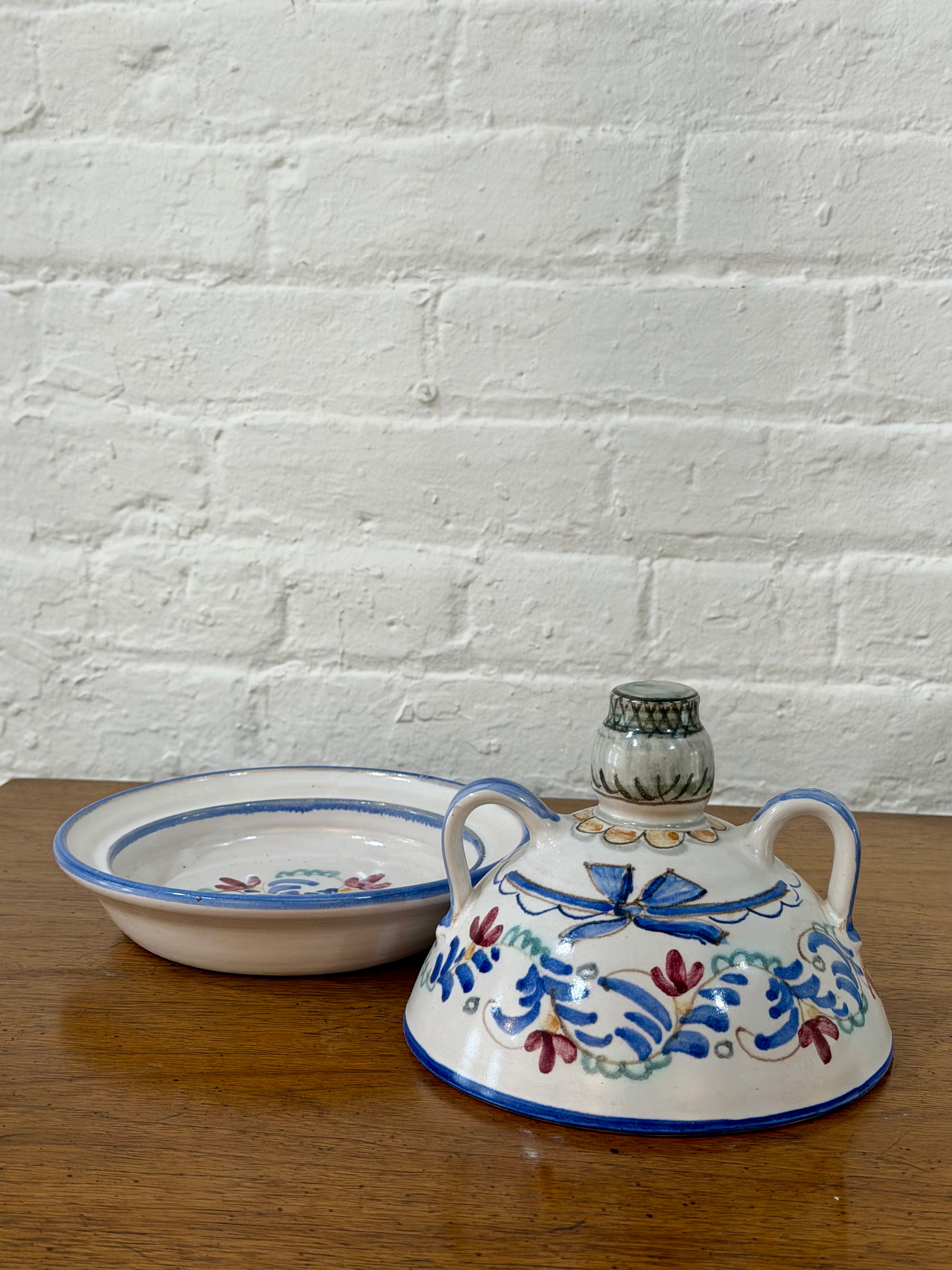 Hand Painted Ceramic Covered Dish