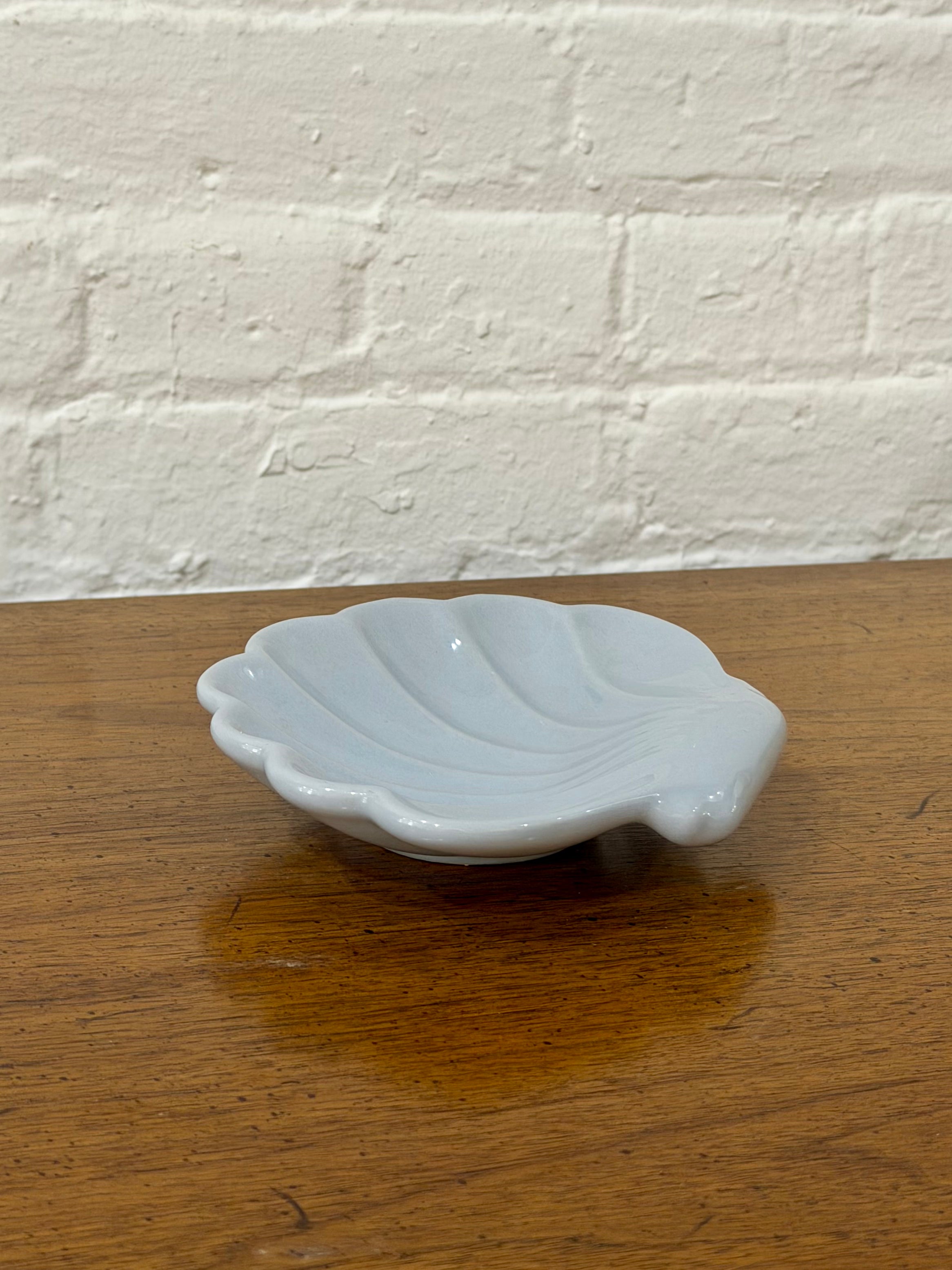 Blue Ceramic Seashell Trinket Dish