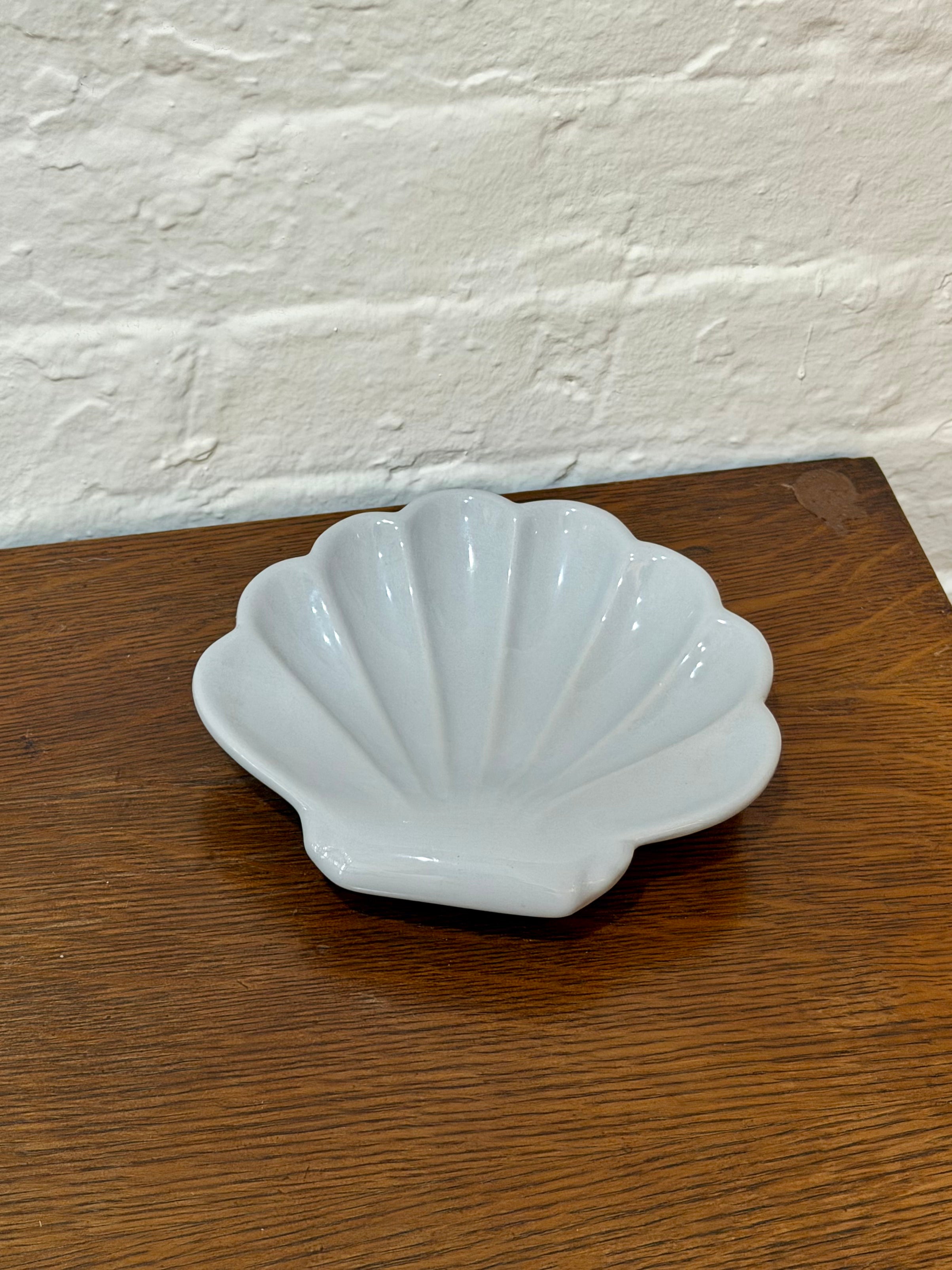 Blue Ceramic Seashell Trinket Dish