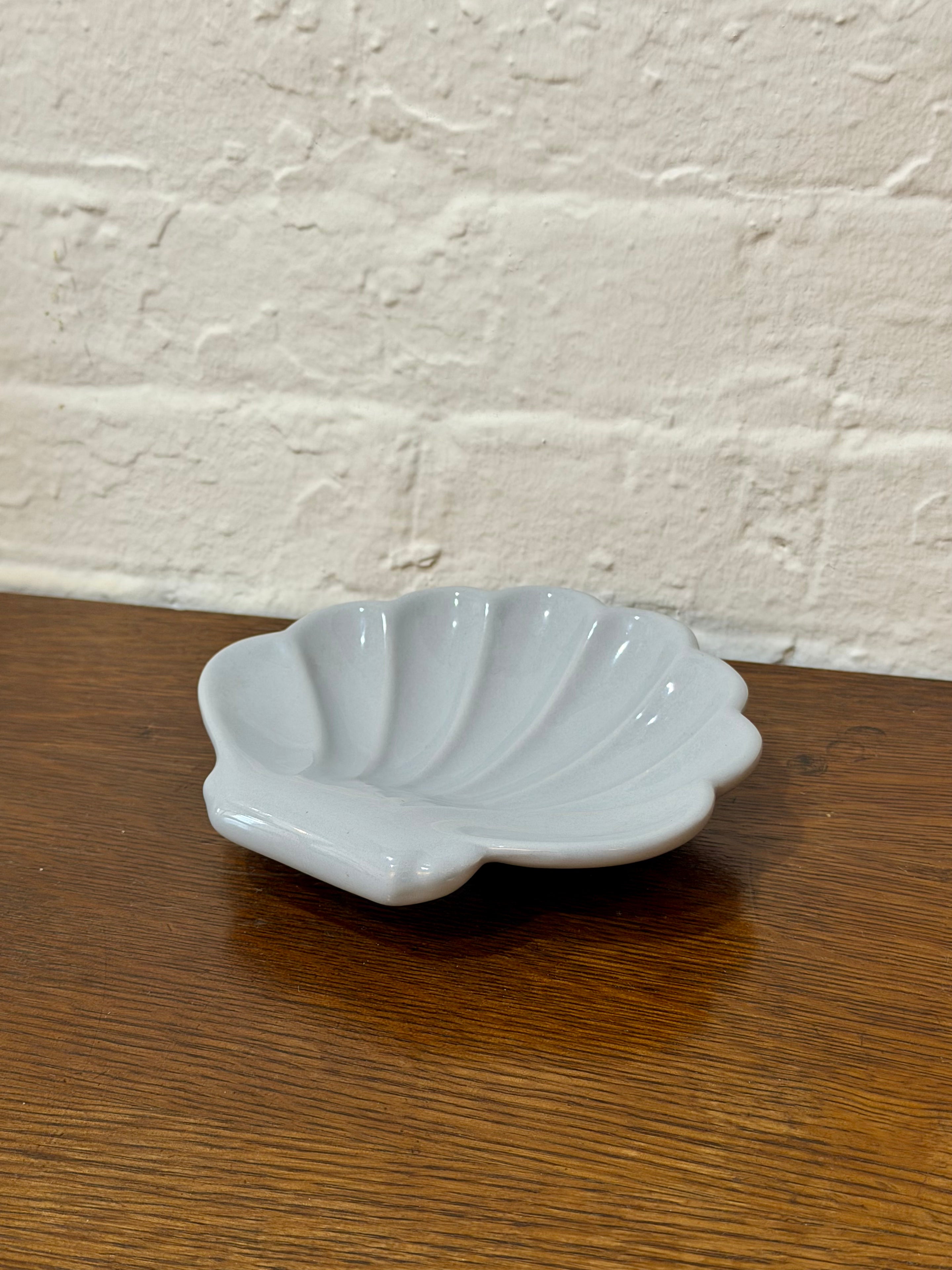 Blue Ceramic Seashell Trinket Dish