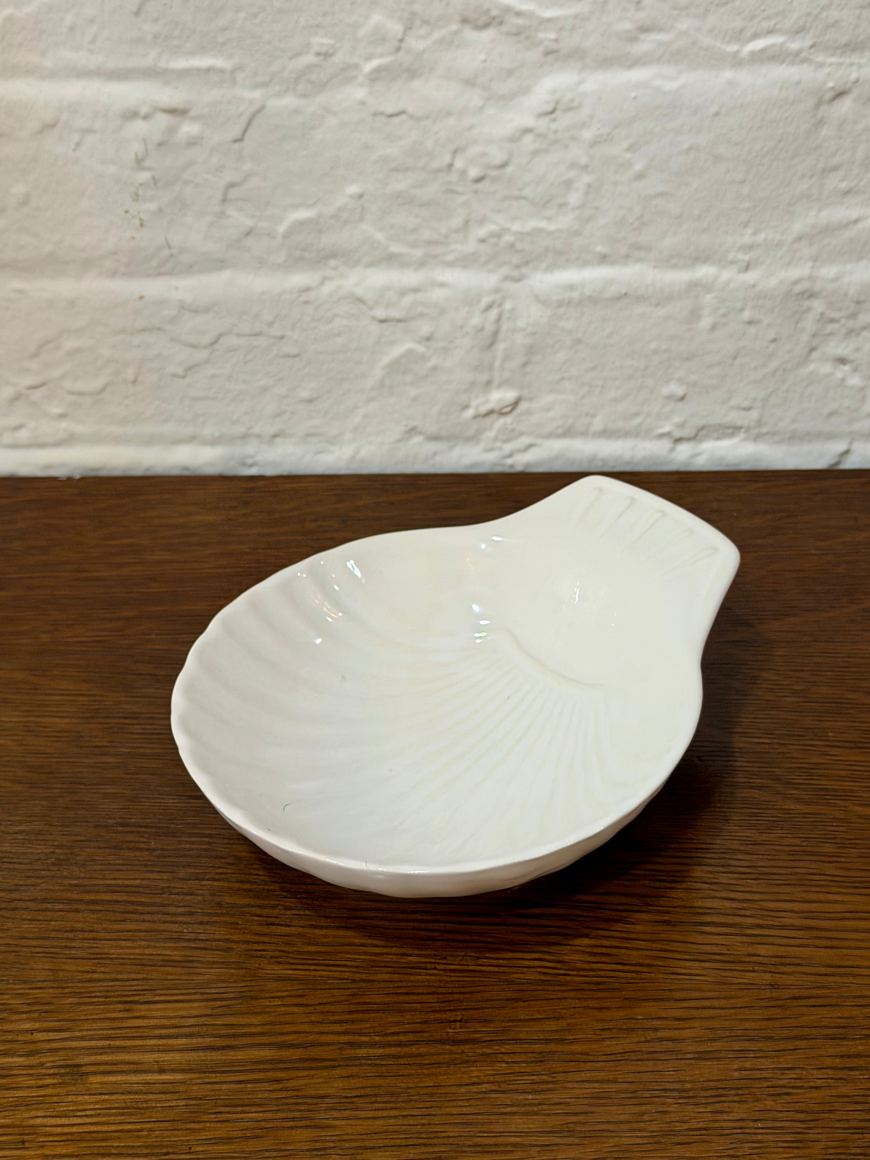 White Ceramic Seashell Trinket Dish