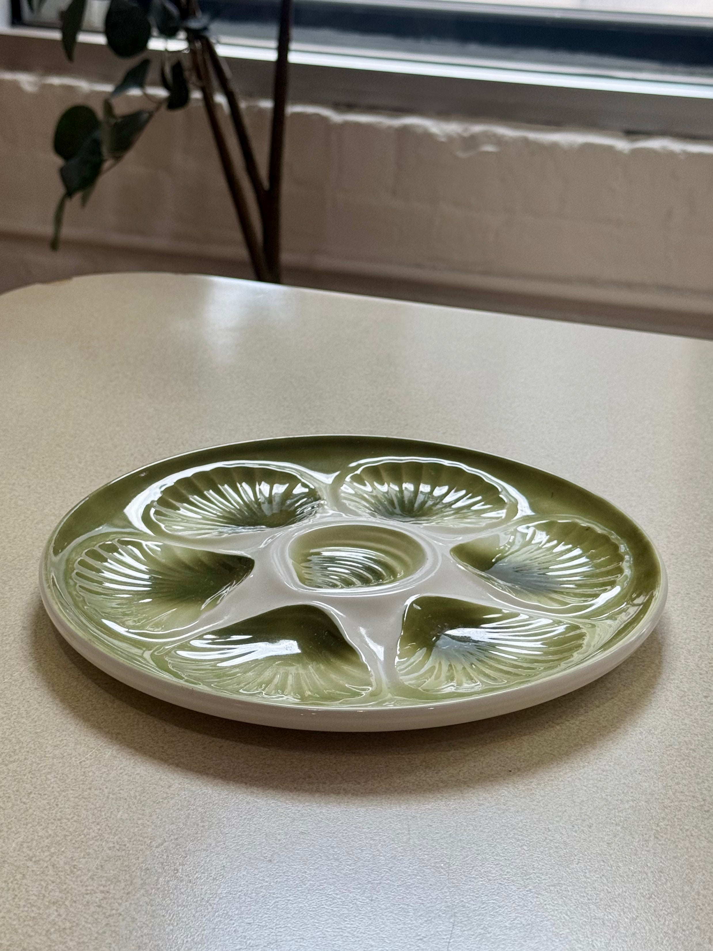Vintage Moulin des Loups French Oyster Plate