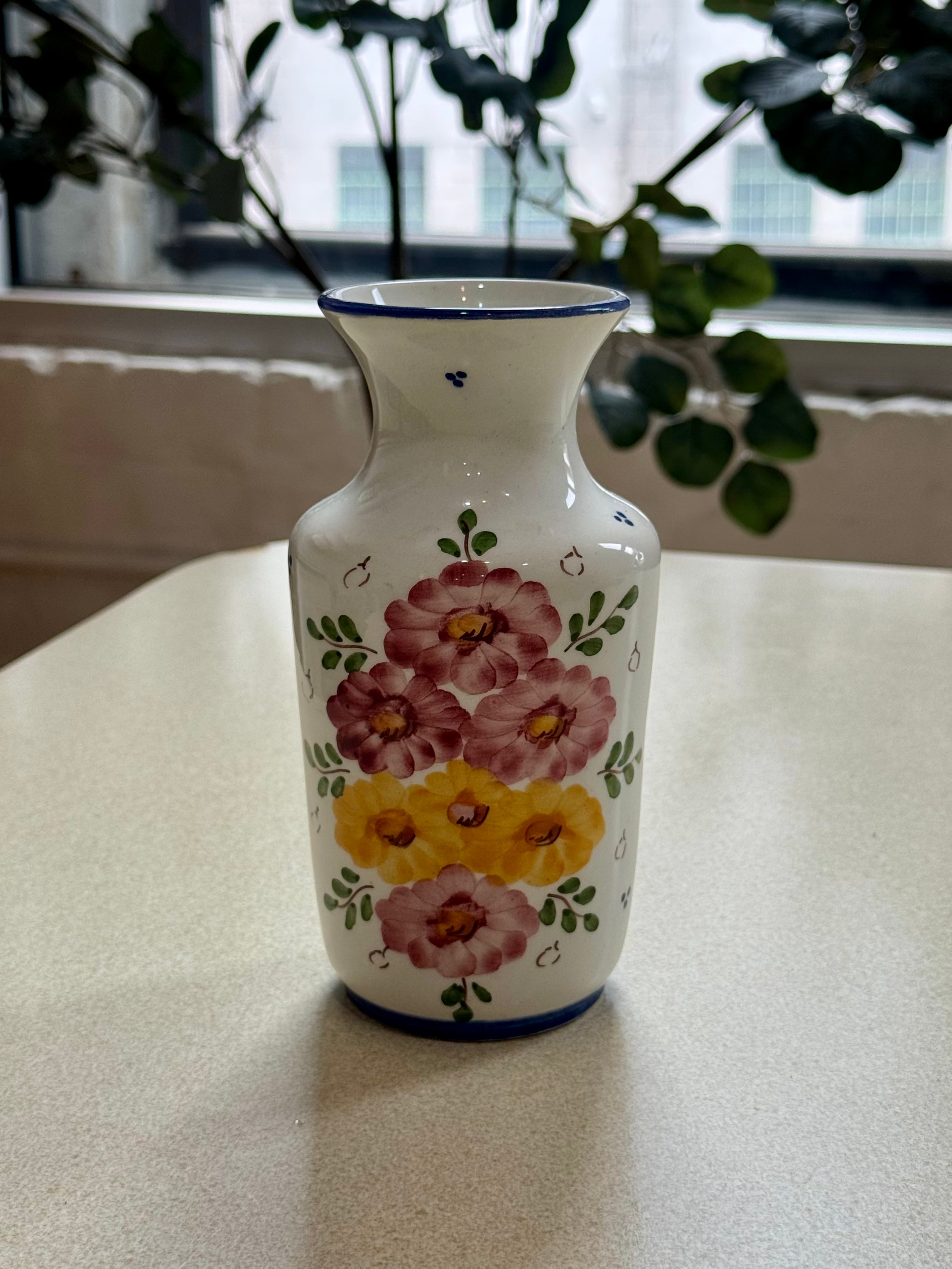 Hand Painted Floral Ceramic Vase