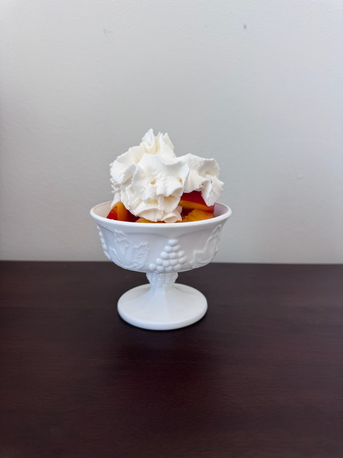 Milk Glass Harvest Grape Dessert Coupes