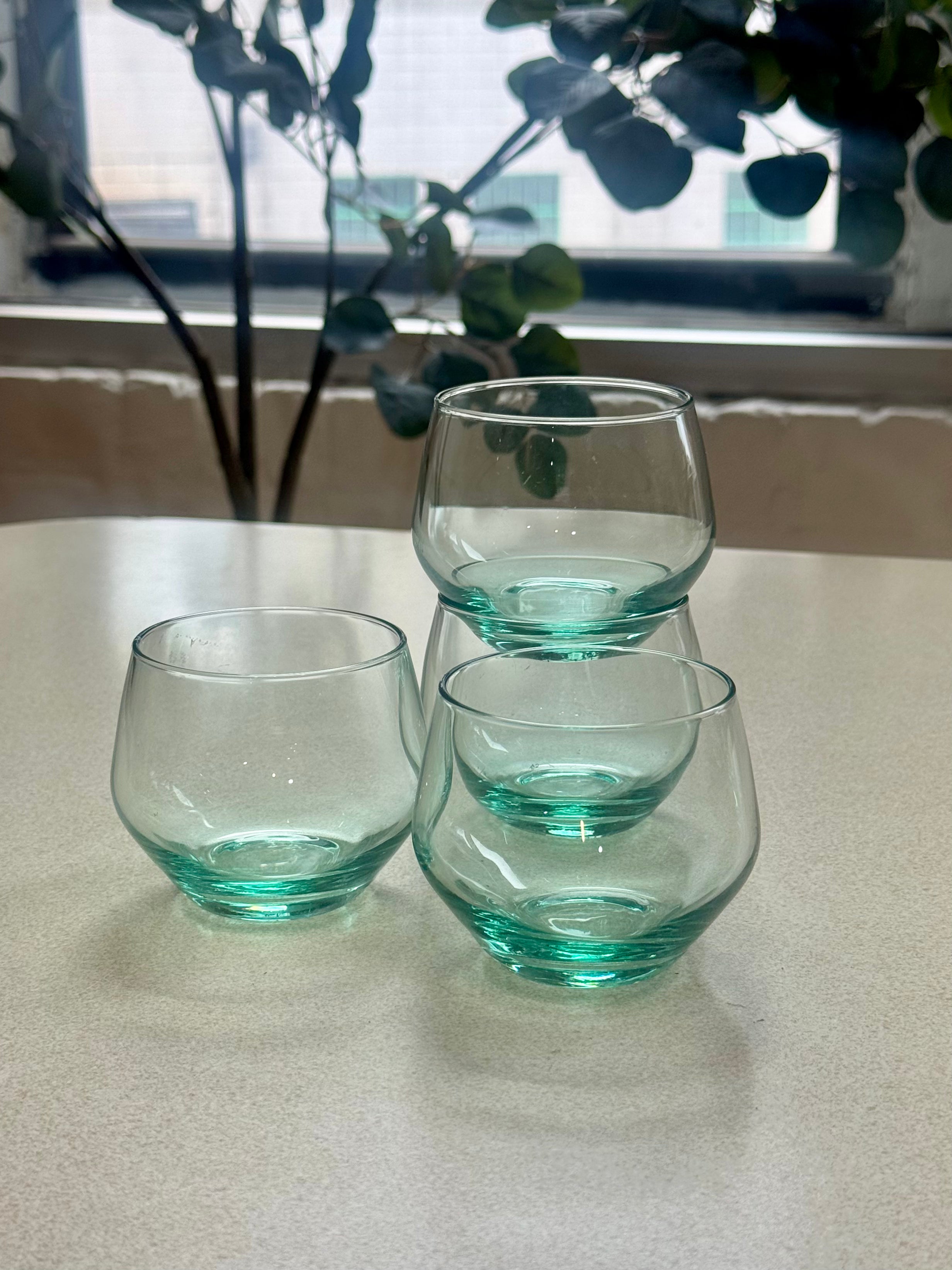 Mid Century Libbey Tempo Aqua Juice Glasses
