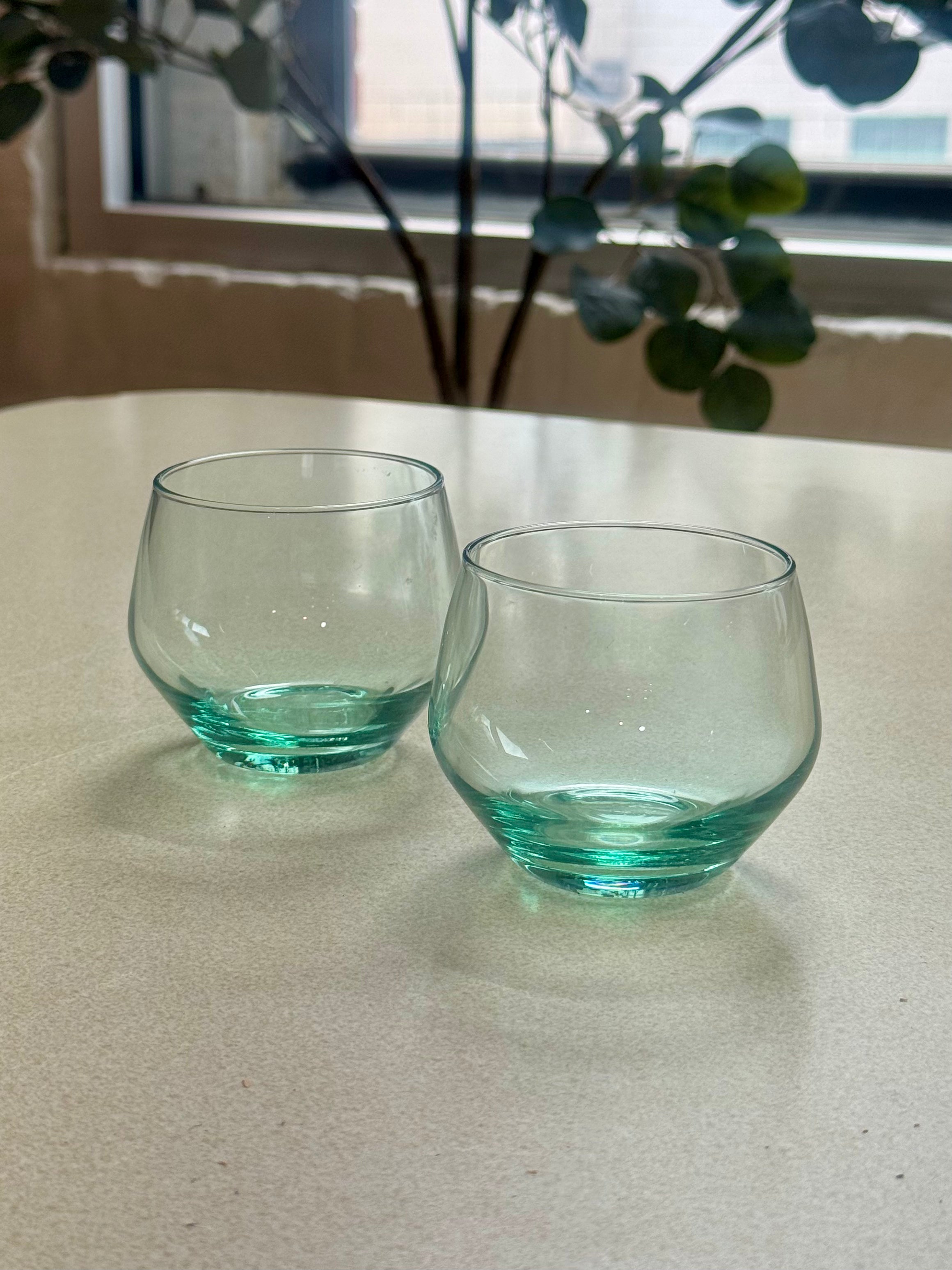 Mid Century Libbey Tempo Aqua Juice Glasses