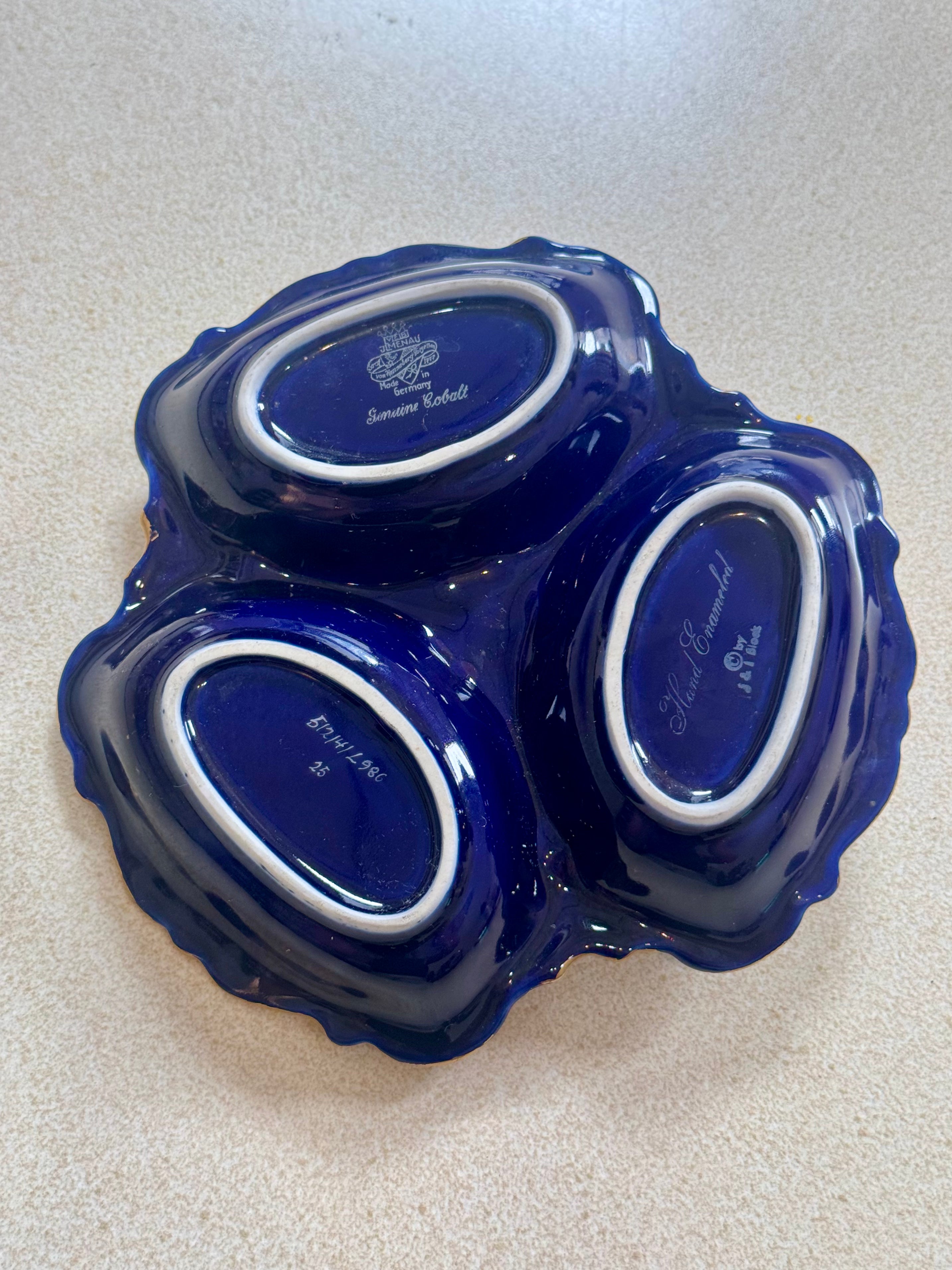 Vintage Porcelain Hand Enameled Dish