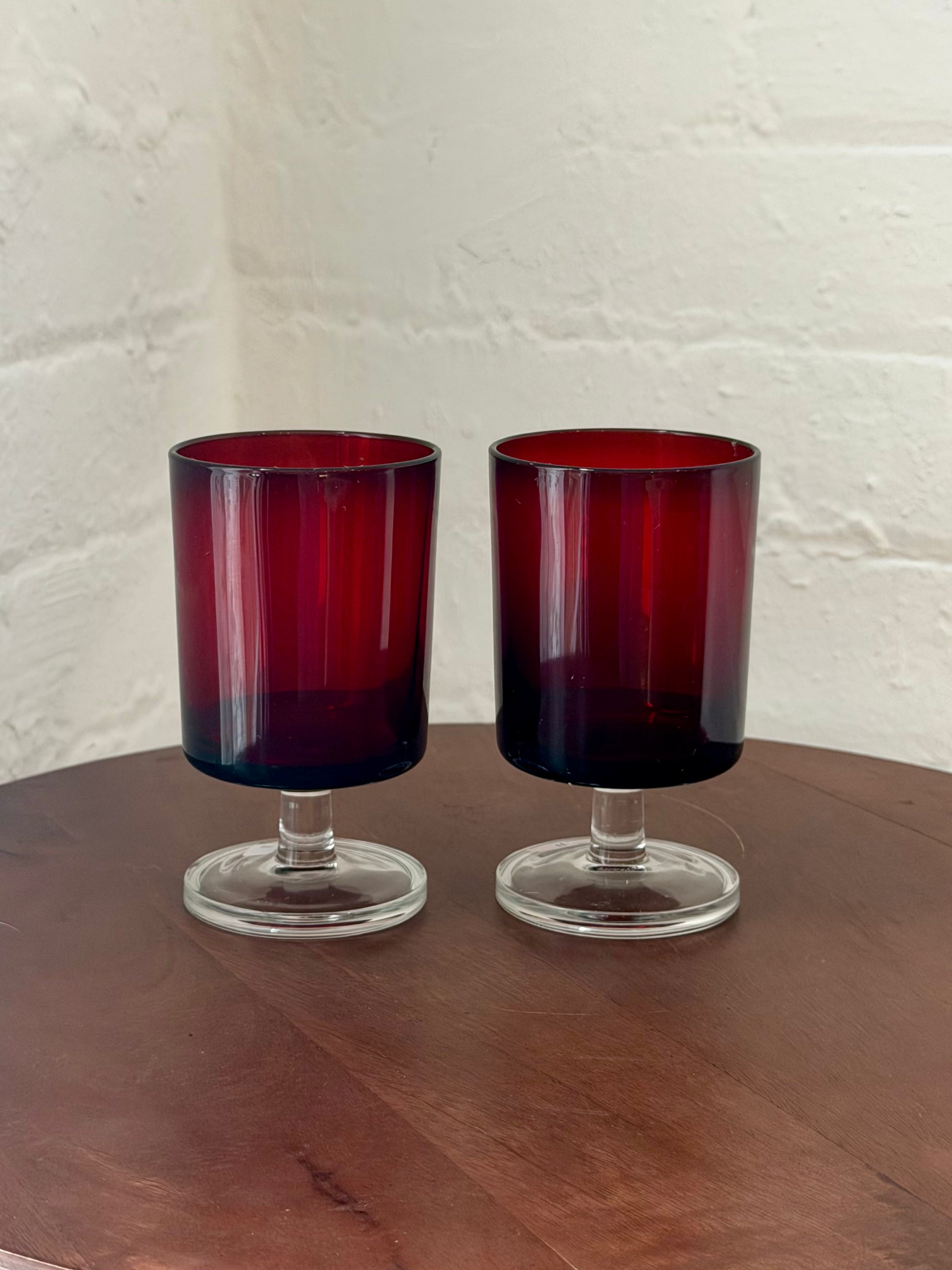 Ruby Red Luminarc Wine Glasses
