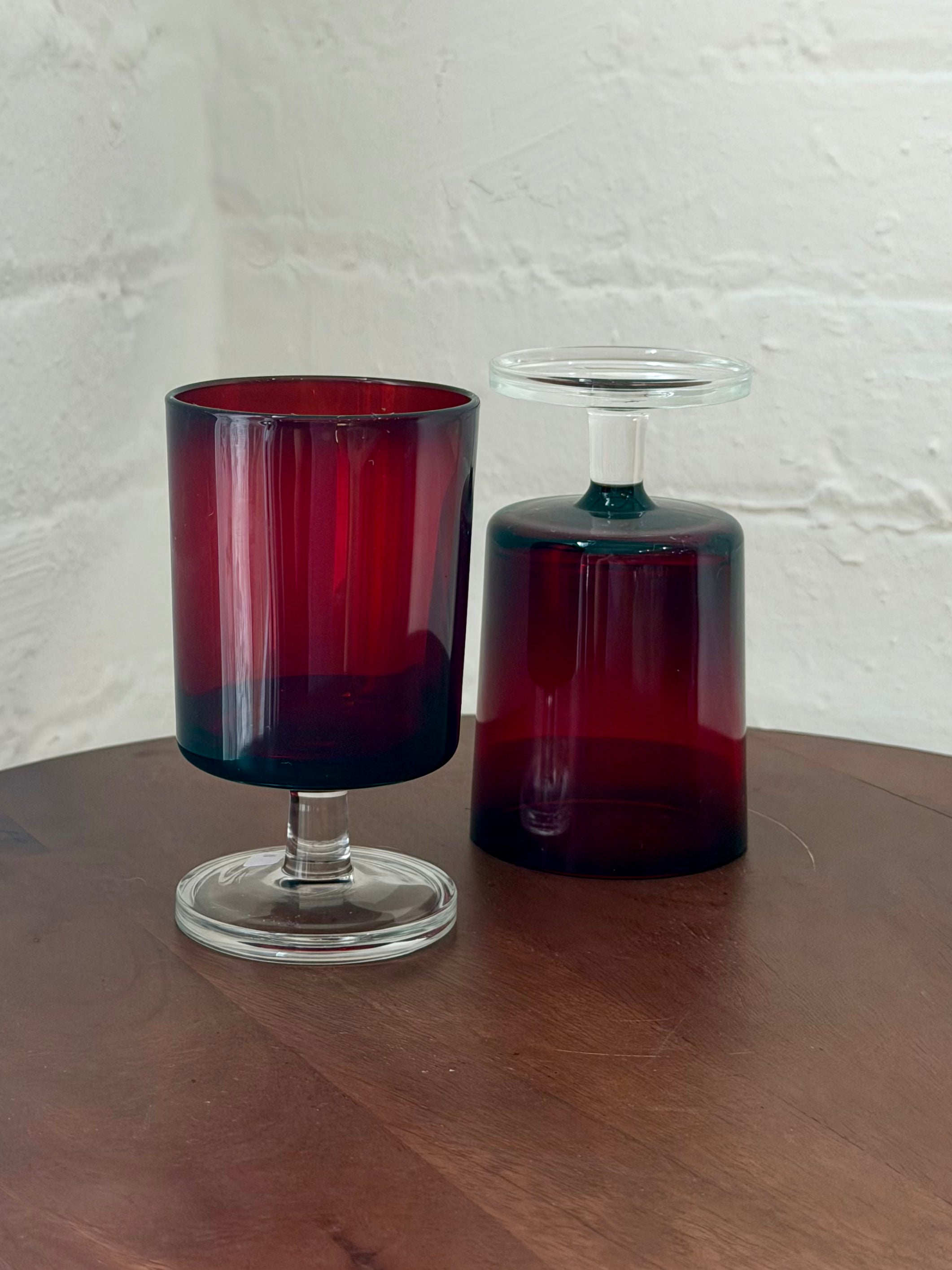 Ruby Red Luminarc Wine Glasses