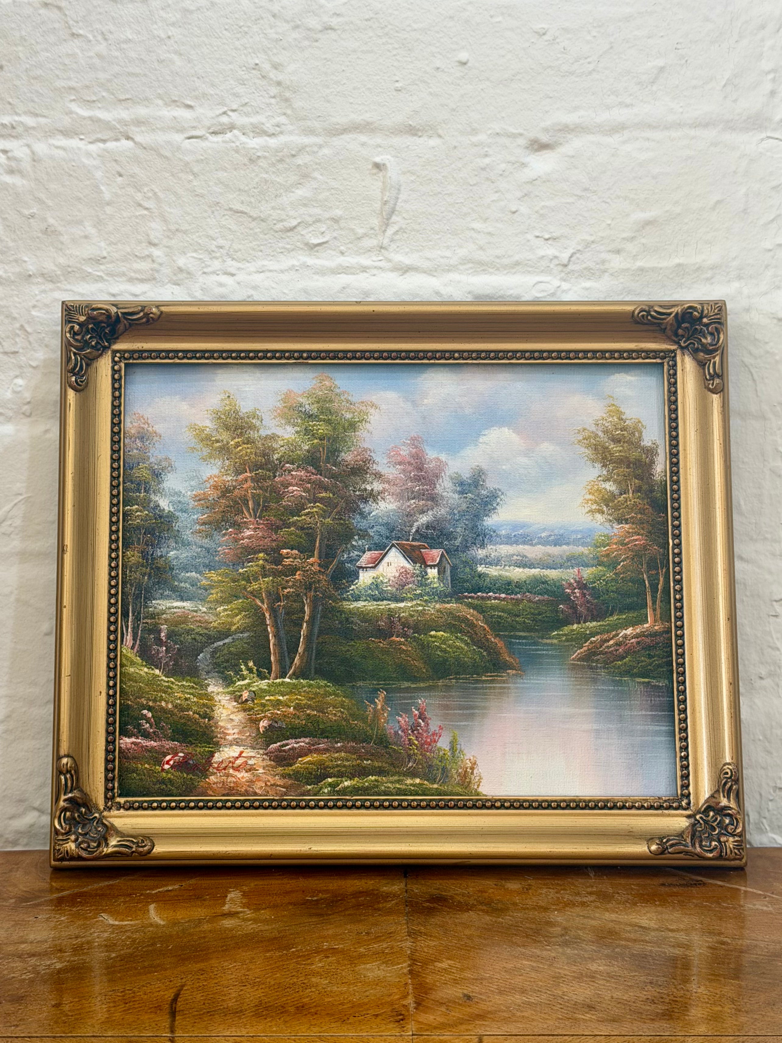 Cottage Scene Oil Painting