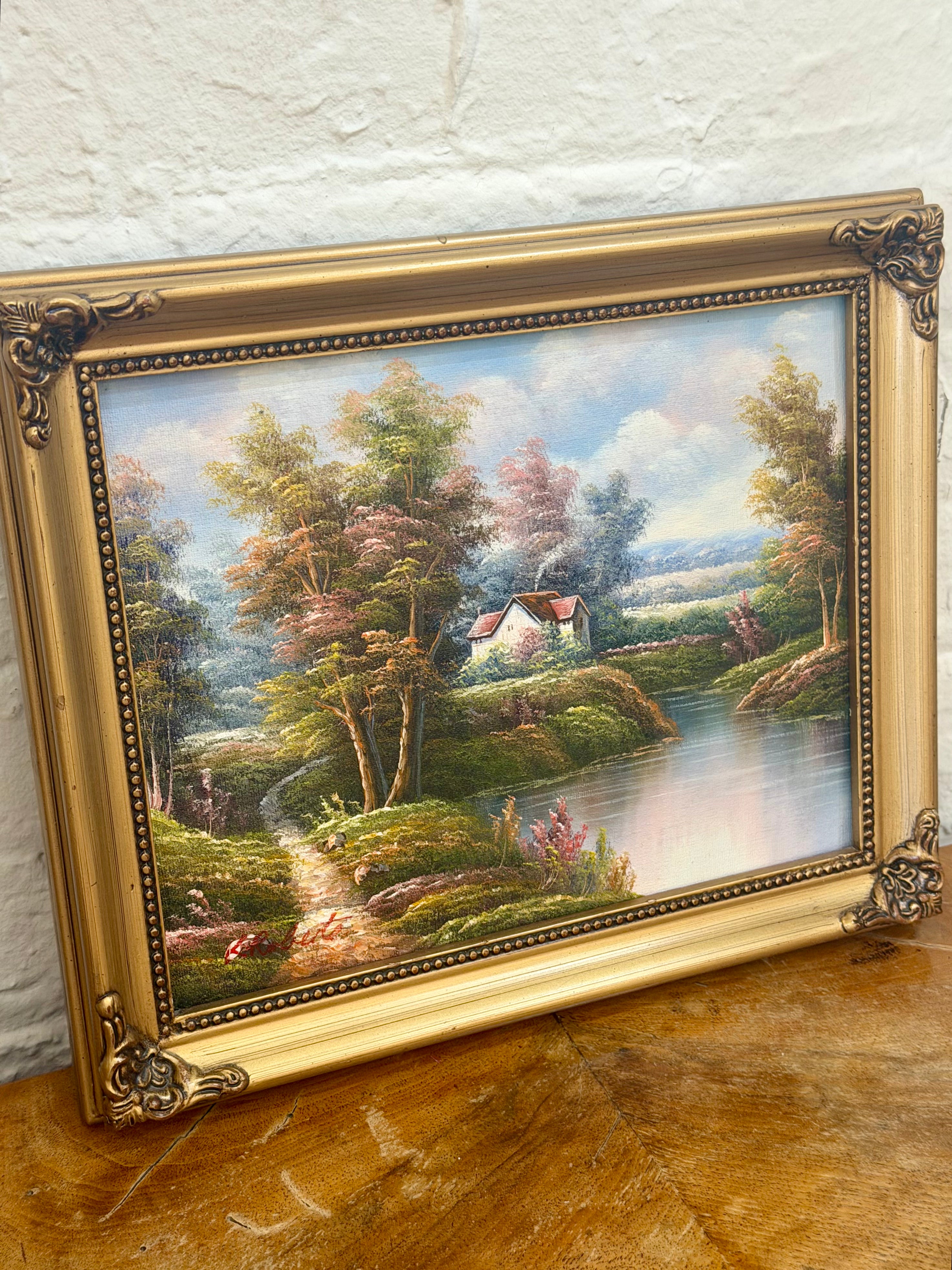 Cottage Scene Oil Painting