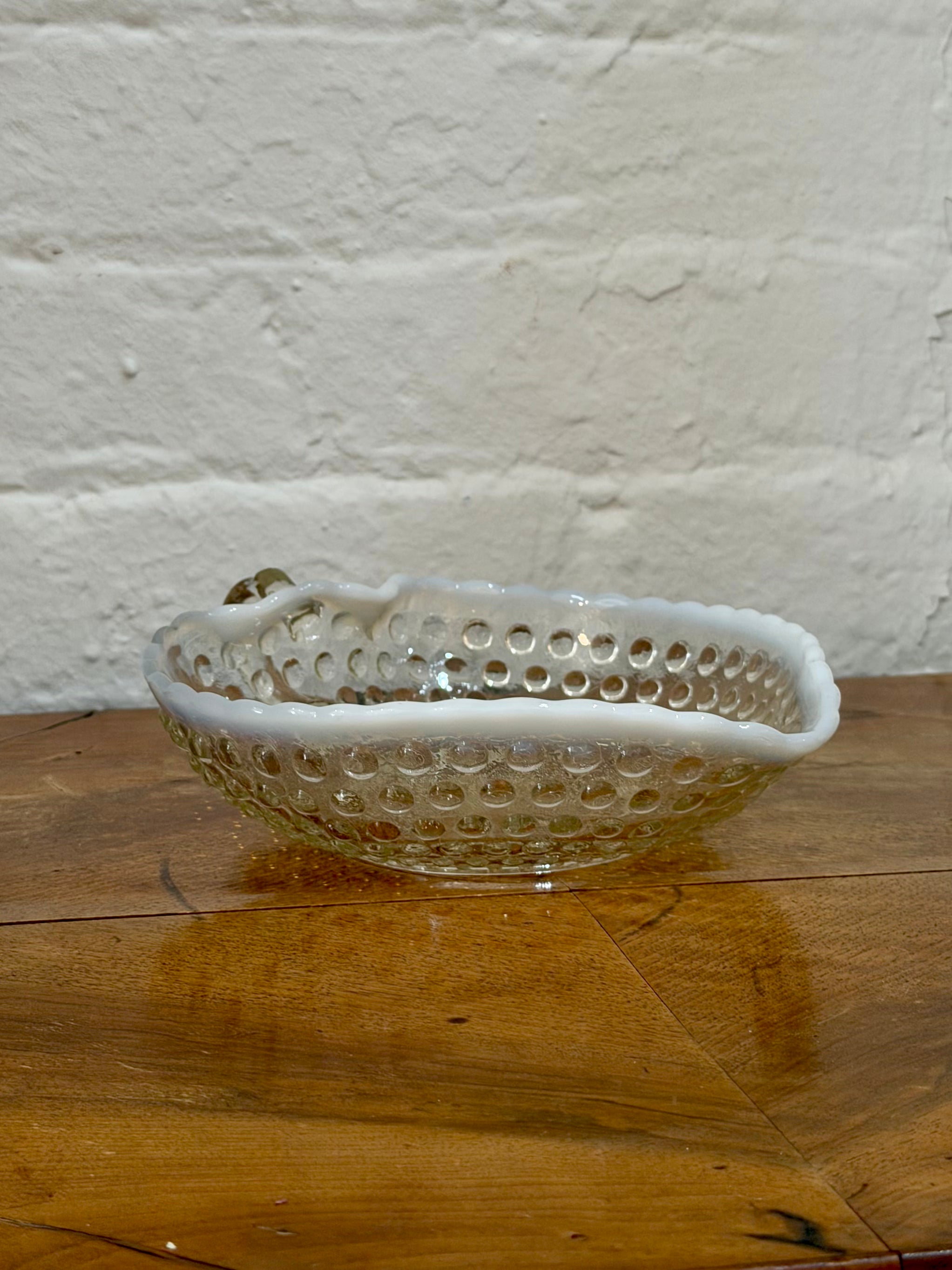 Fenton Hobnail White Opalescent Glass Bowl
